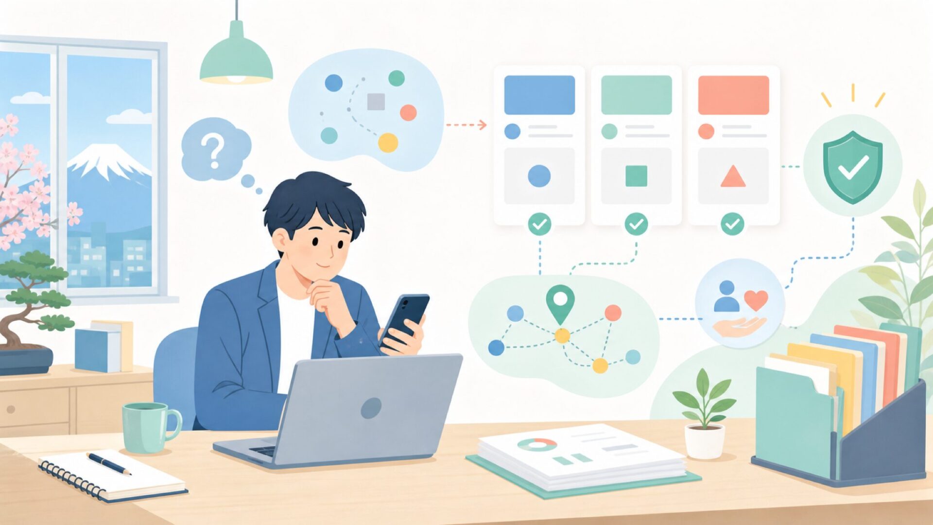 Clarity Audioの会社概要と運営拠点を整理するを表すイラスト