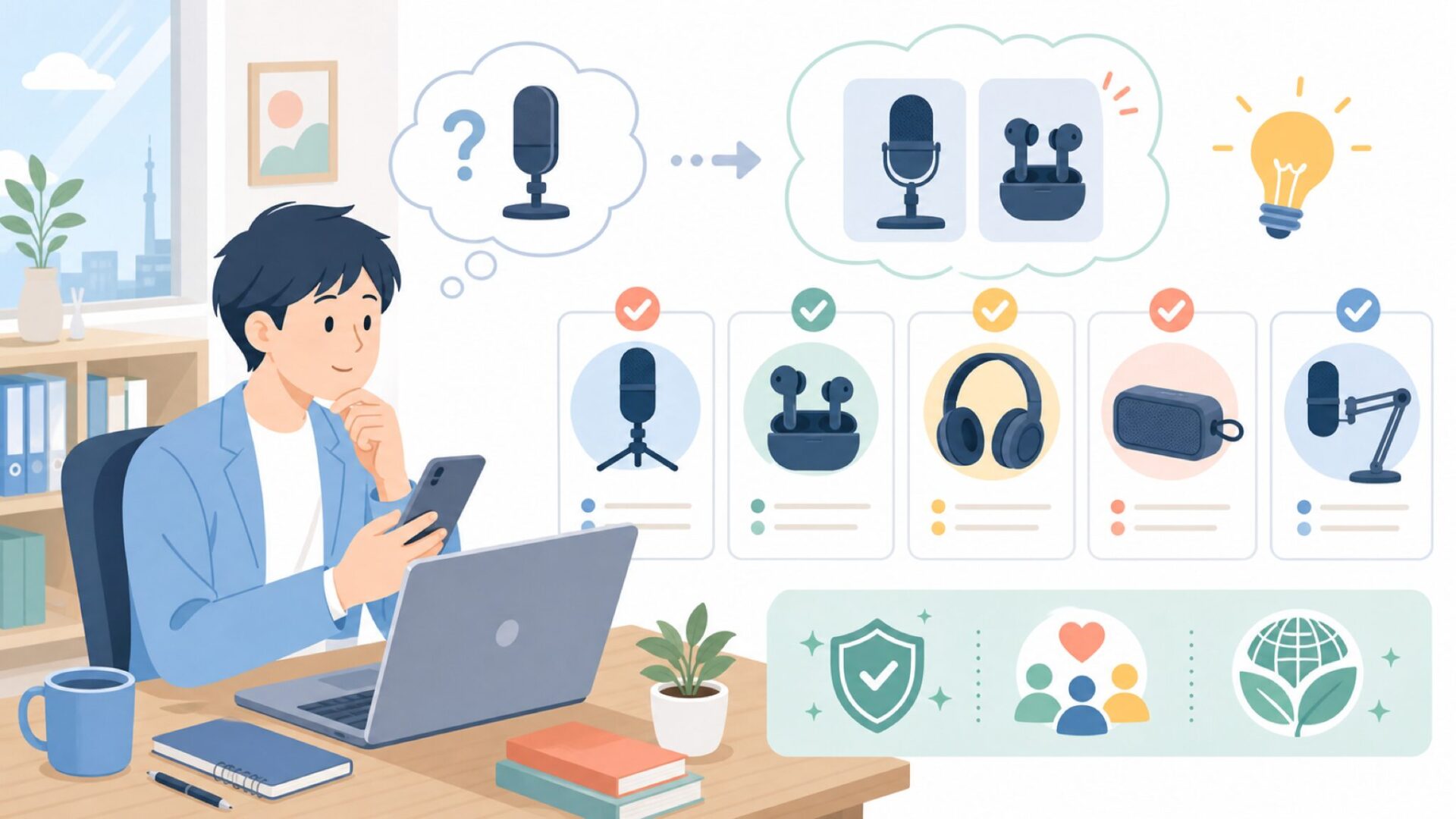 Faunowが扱う製品ラインナップを整理するを表すイラスト