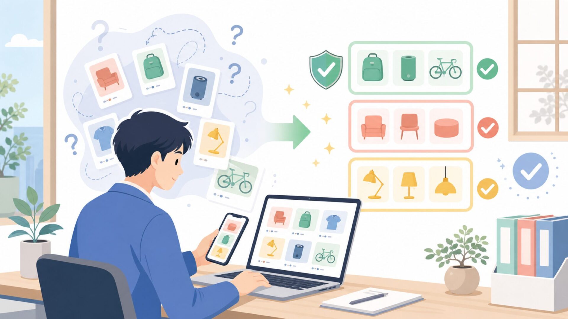 「Genius」という同名ブランドとの違いを整理するを表すイラスト