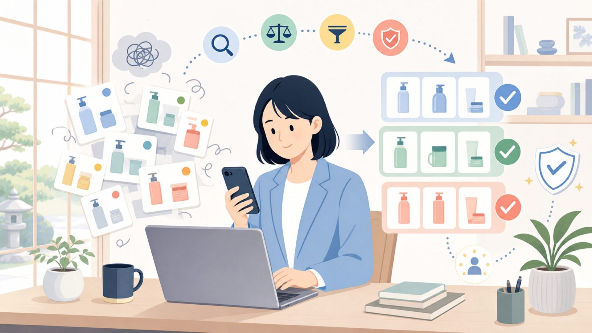 似た名前のブランドと混同しないための整理を表すイラスト