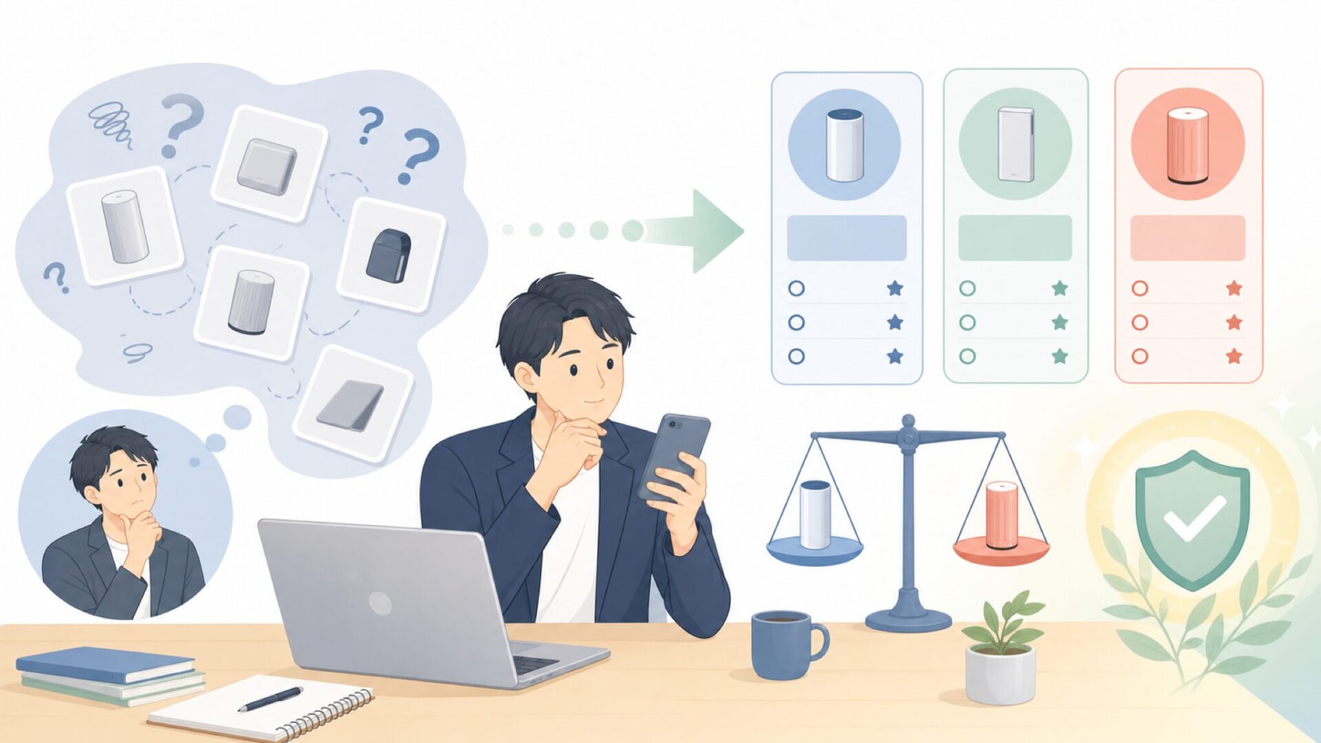 S-ZONEと比較されるブランドを整理するを表すイラスト