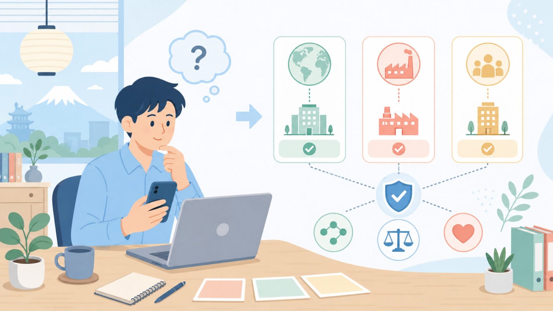 NeatPackの製造国と運営会社を整理するを表すイラスト