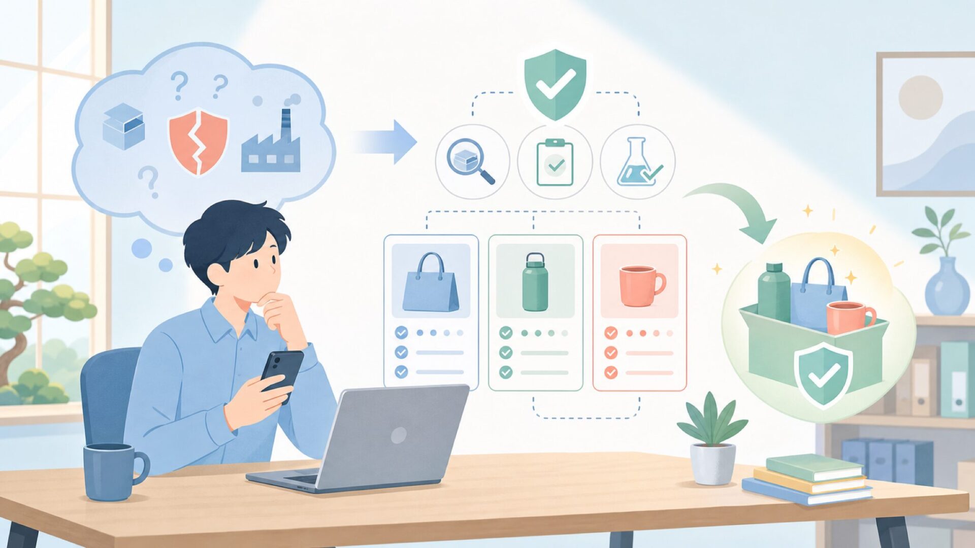 中国製品への不安を整理する——Airversaの品質・安全性の実態を表すイラスト