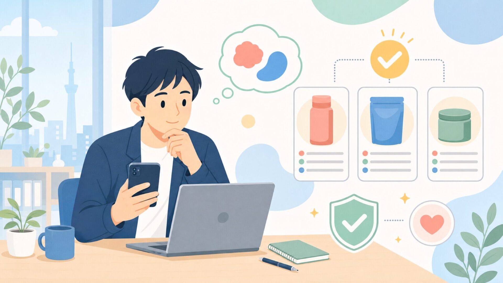 「無名ブランドだから不安」を解消する品質の見極め方を表すイラスト