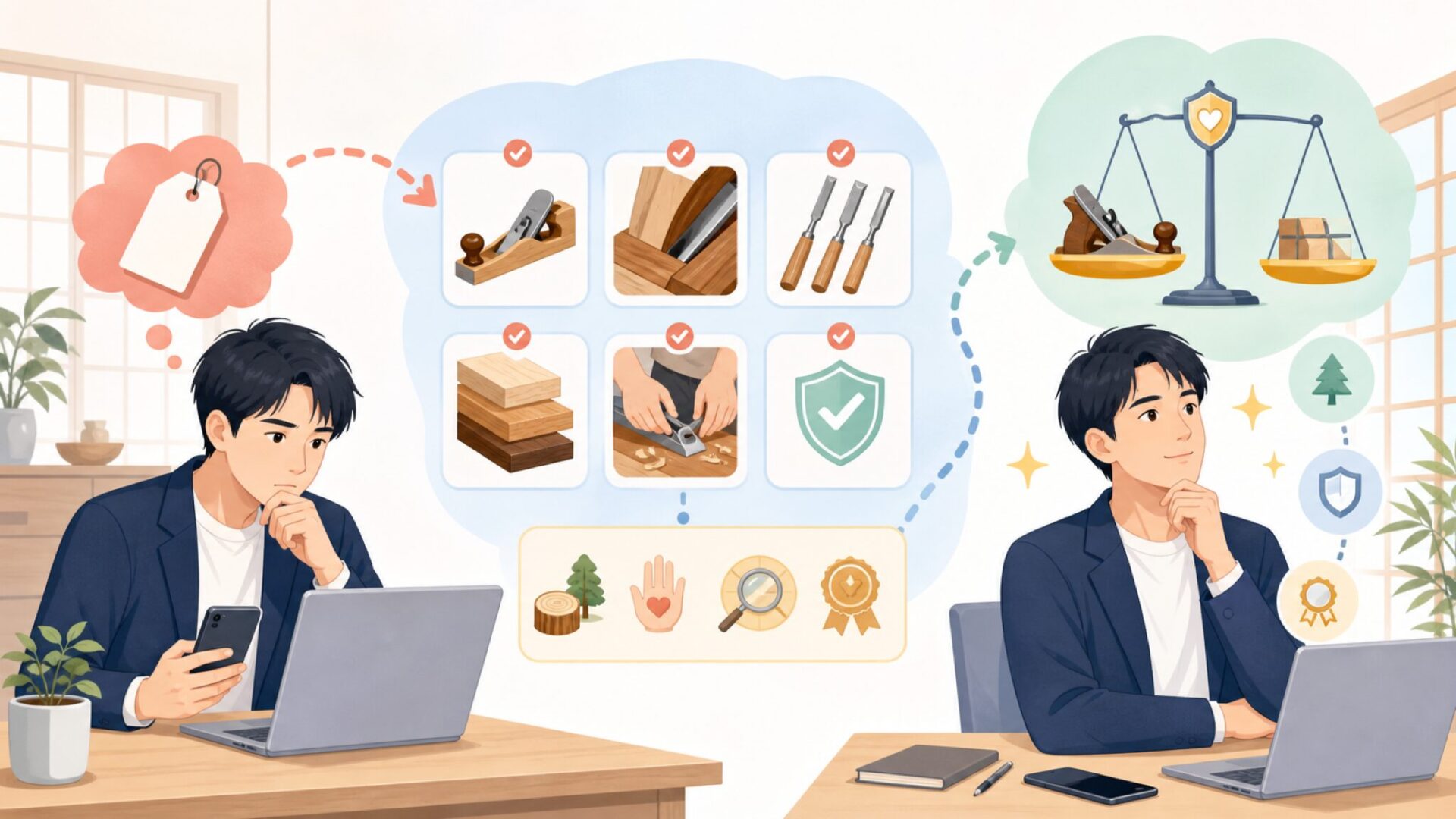 なぜLie-Nielsenは高いのか—価格を支える品質と思想を表すイラスト