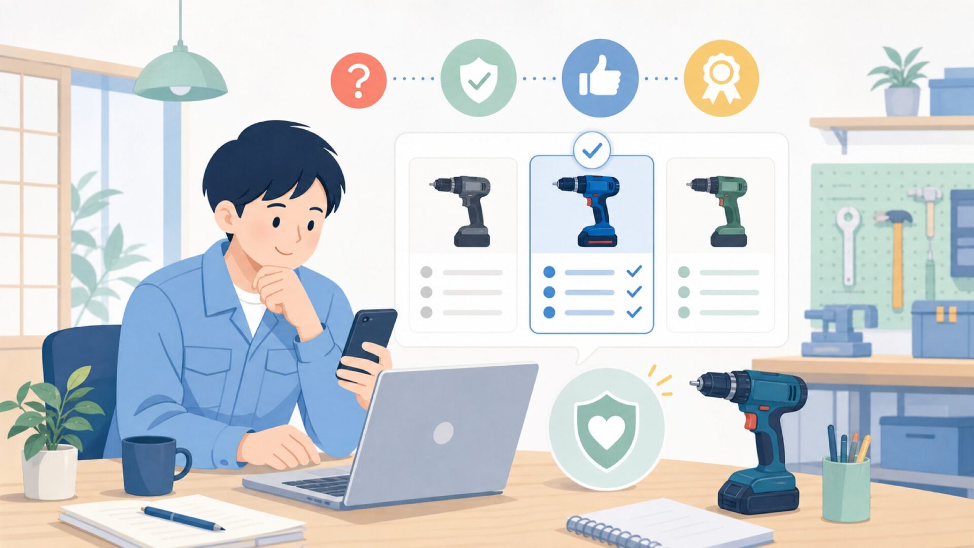 なぜ職人はボッシュを信頼するのか——ドイツ品質の中身を表すイラスト