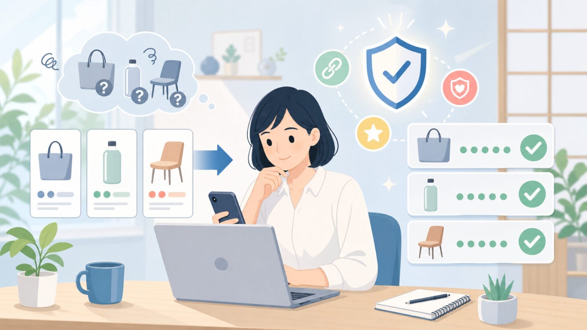 SUGONの品質・耐久性・安全性は信用できる?を表すイラスト