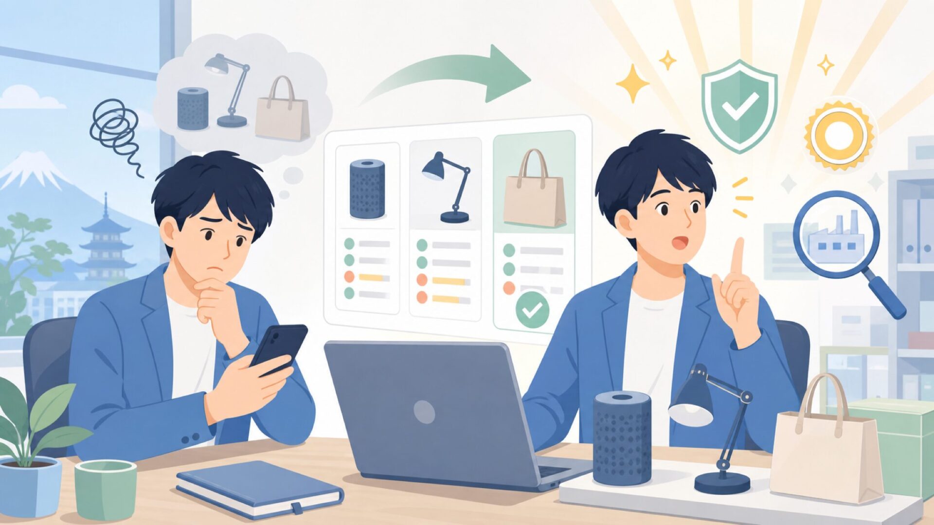 中国製なのにコスパ最強と呼ばれる品質の理由を表すイラスト