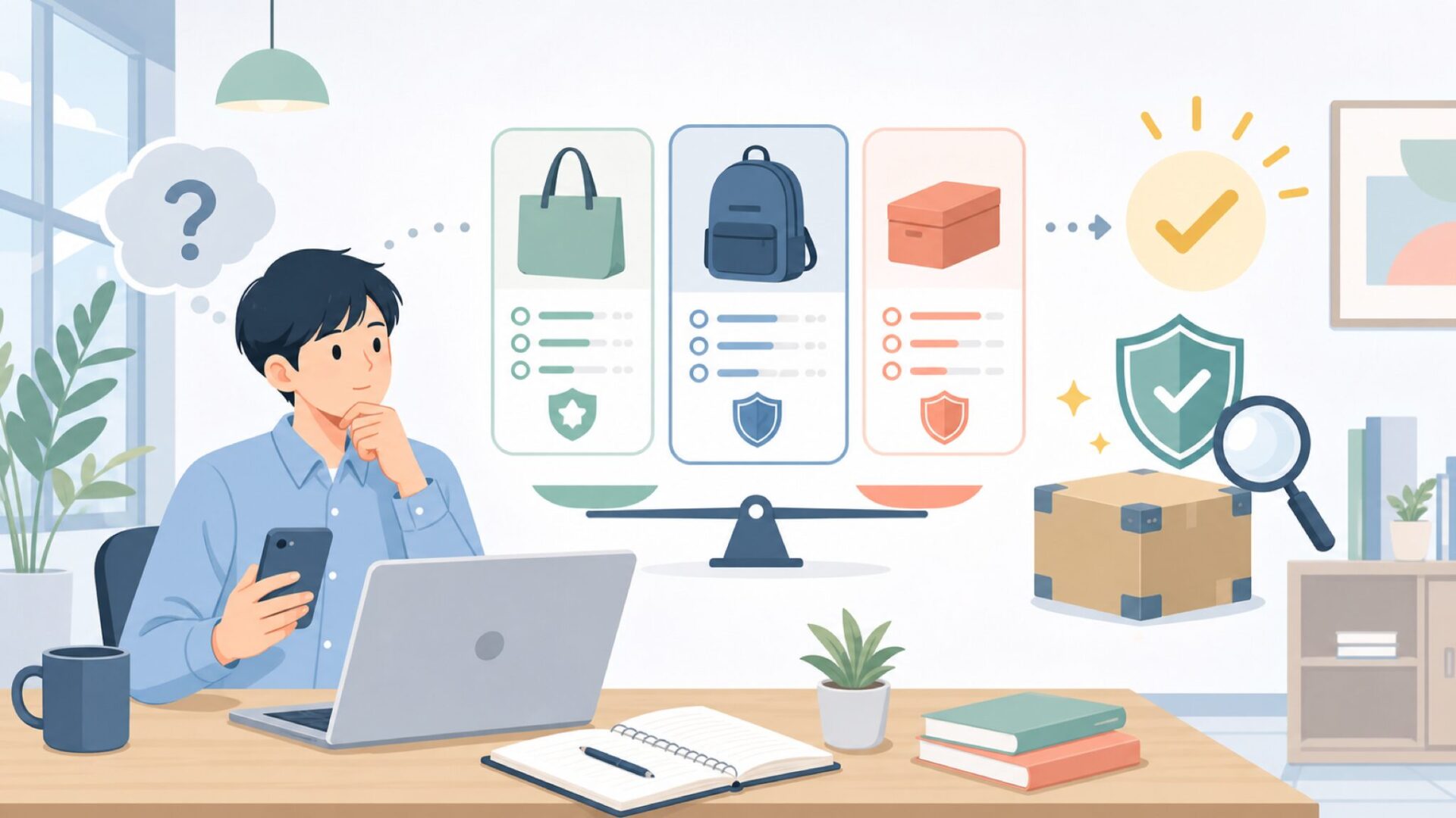 品質・耐久性は価格に見合っているのかを表すイラスト