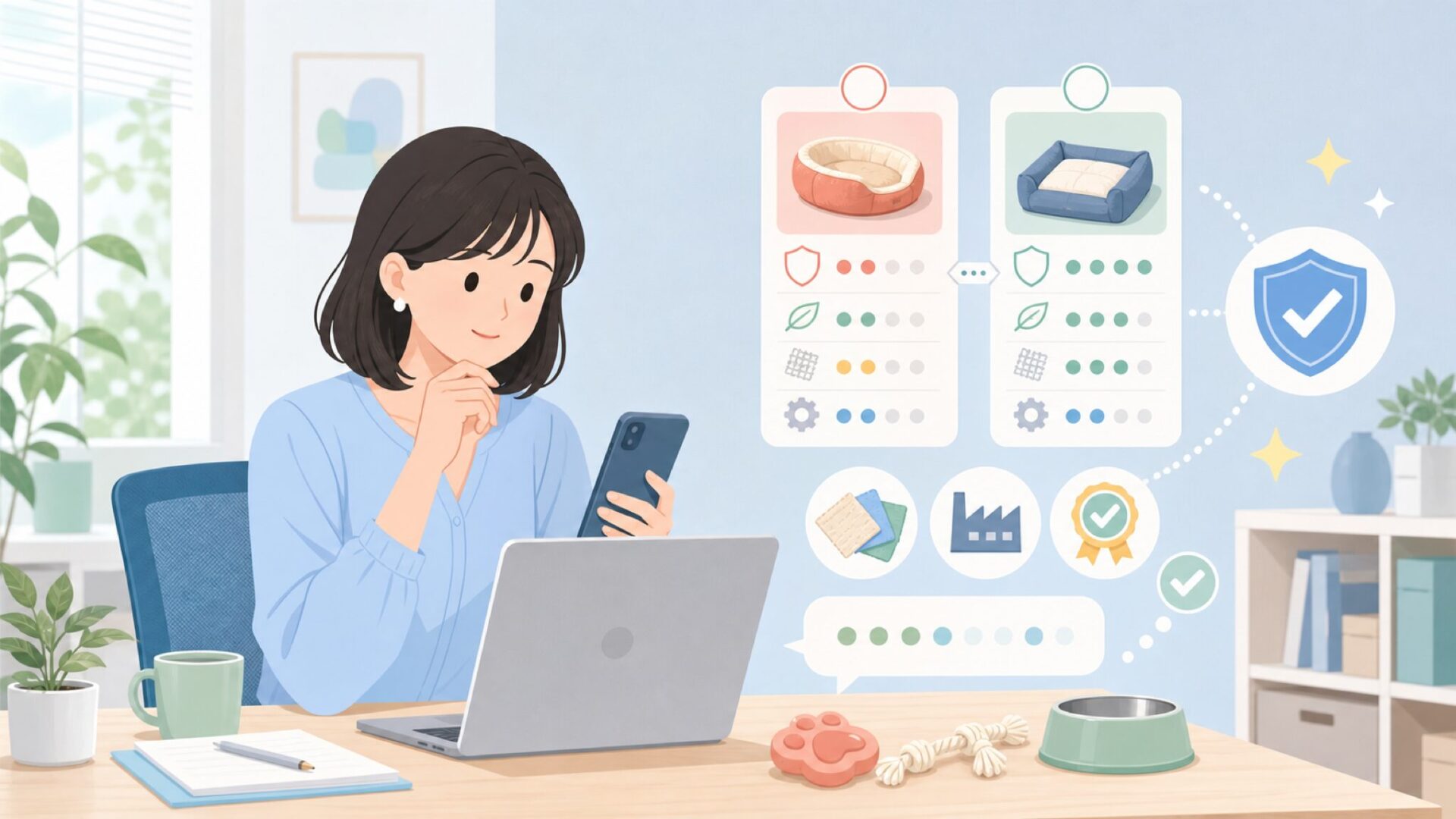 「安いけど大丈夫？」品質と安全性の実態を表すイラスト