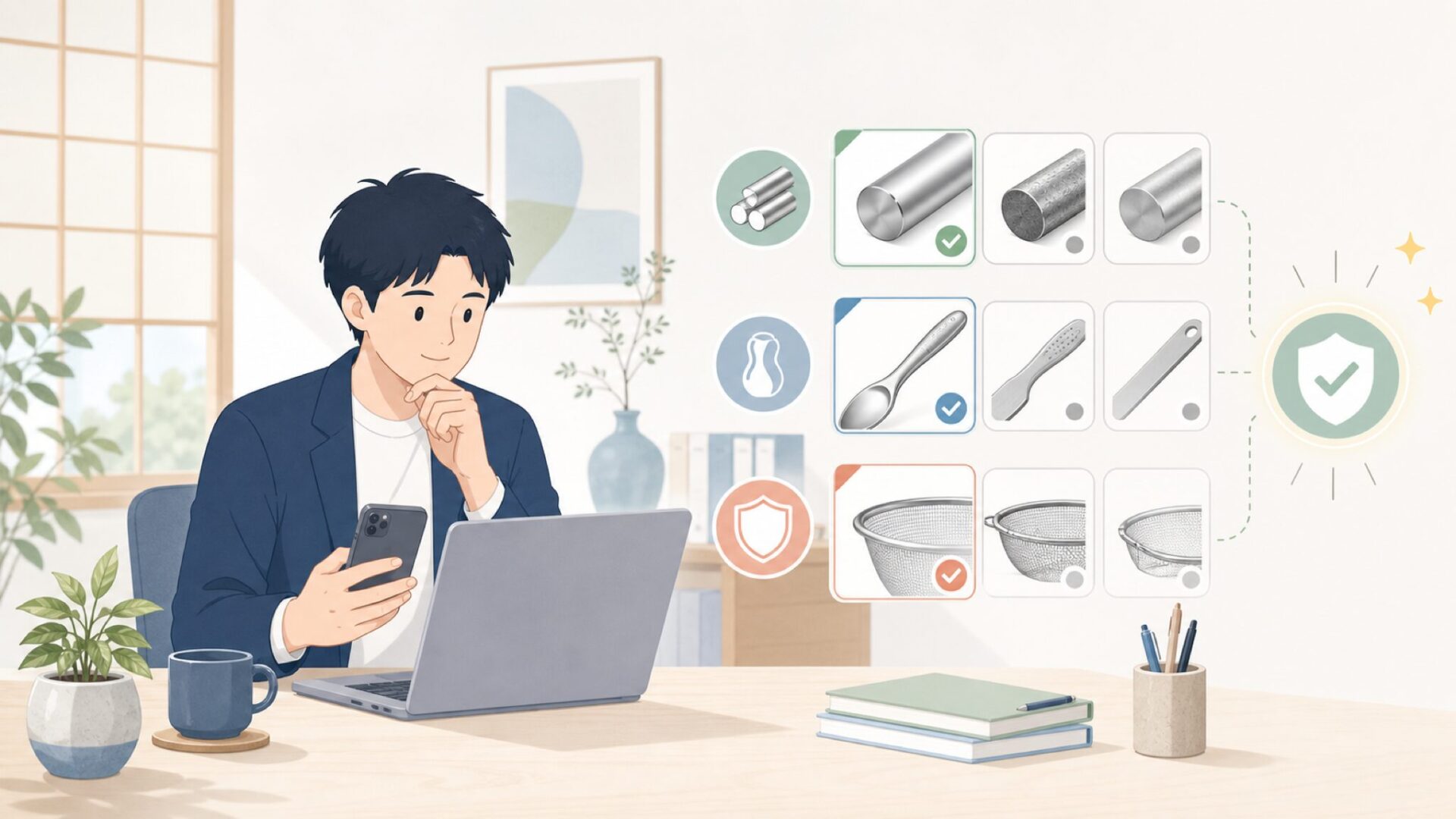 Cuisiproの品質を具体的に確認するを表すイラスト