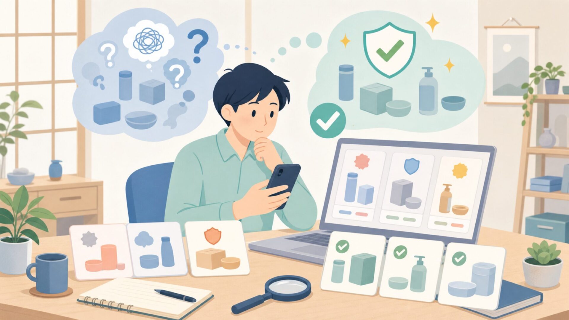 Dexamの商品ラインと品質の実態を表すイラスト