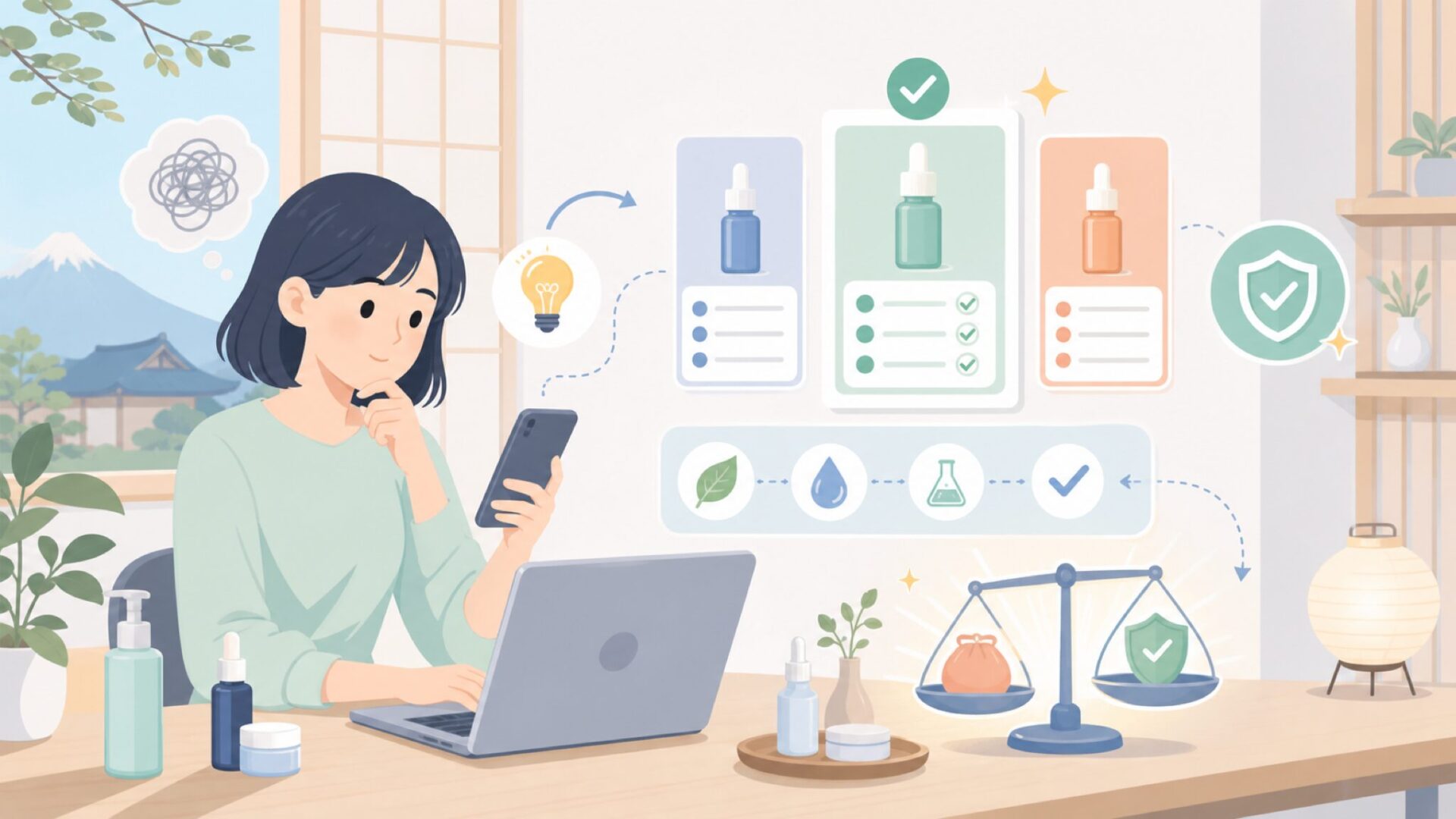 「なぜこんなに安いの?」価格設定の秘密と品質の関係を表すイラスト