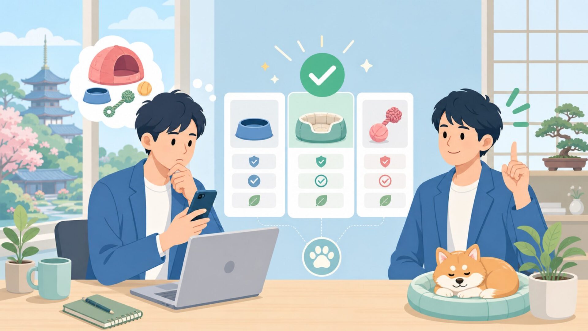 「安いけど大丈夫?」PawHutの品質と安全性を見極めるを表すイラスト