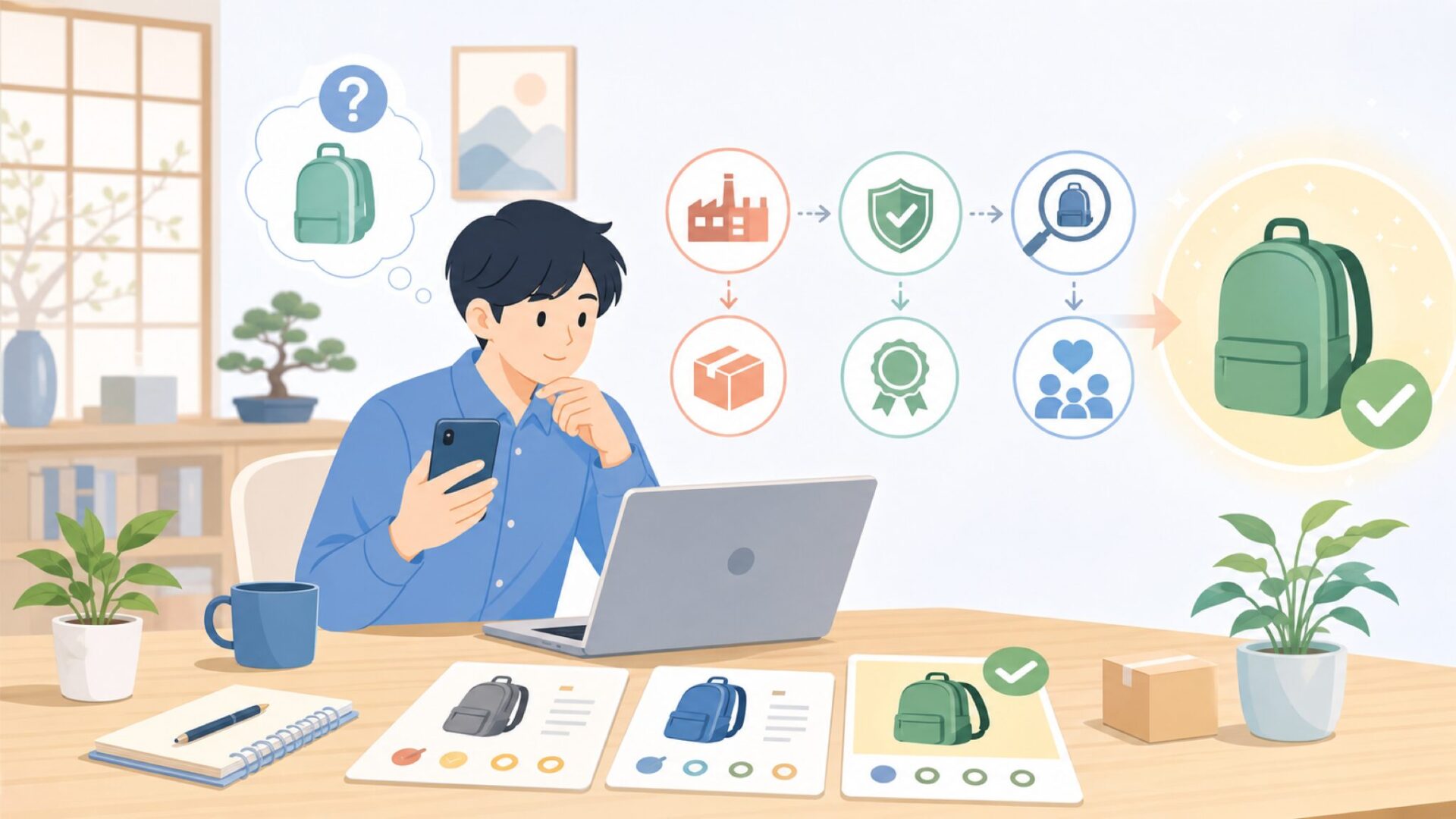 なぜ安い?価格の理由と品質の妥当性を見極めるを表すイラスト