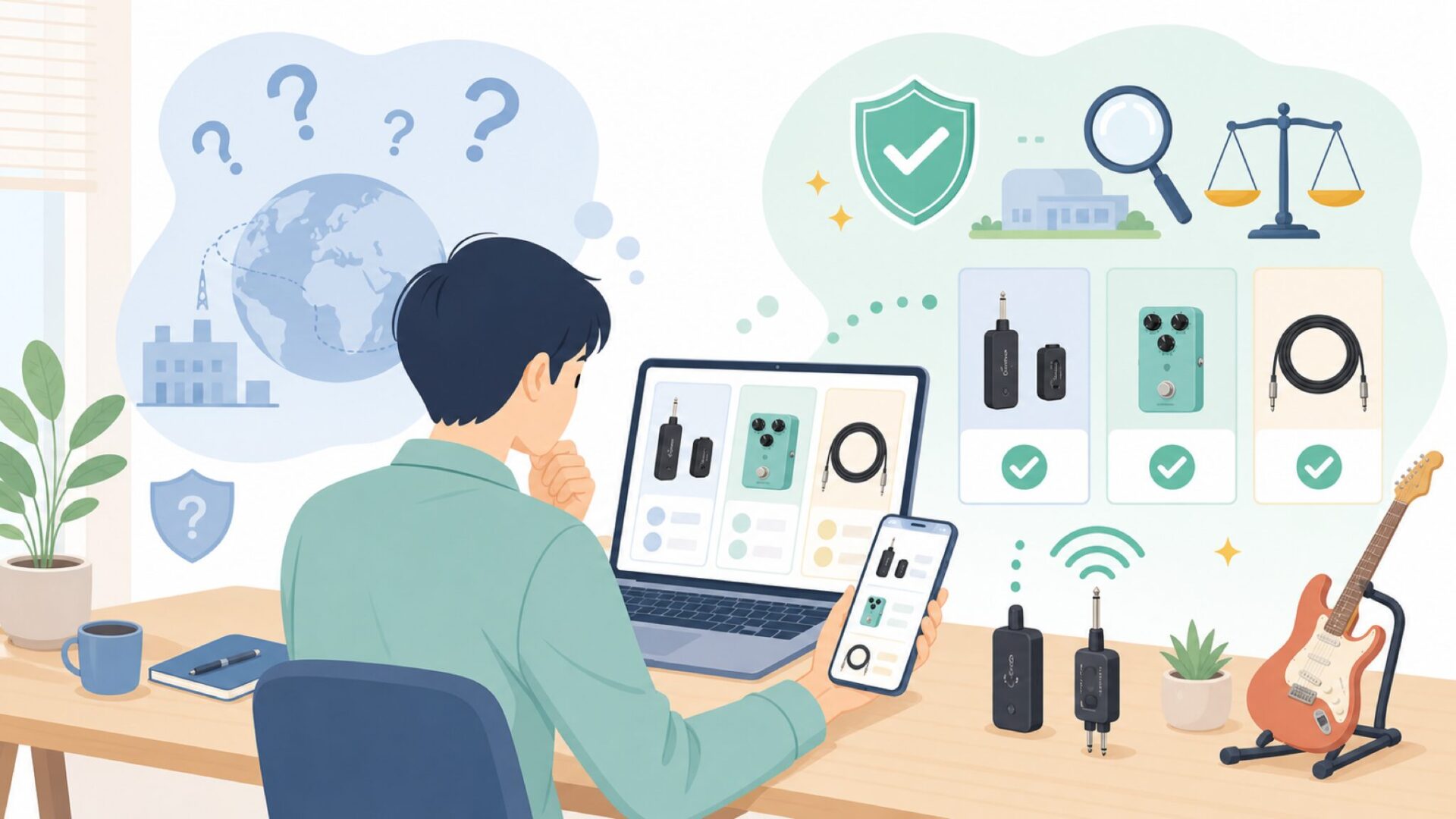 LEKATOはどこの国？結論は中国発の楽器ブランドを表すイラスト