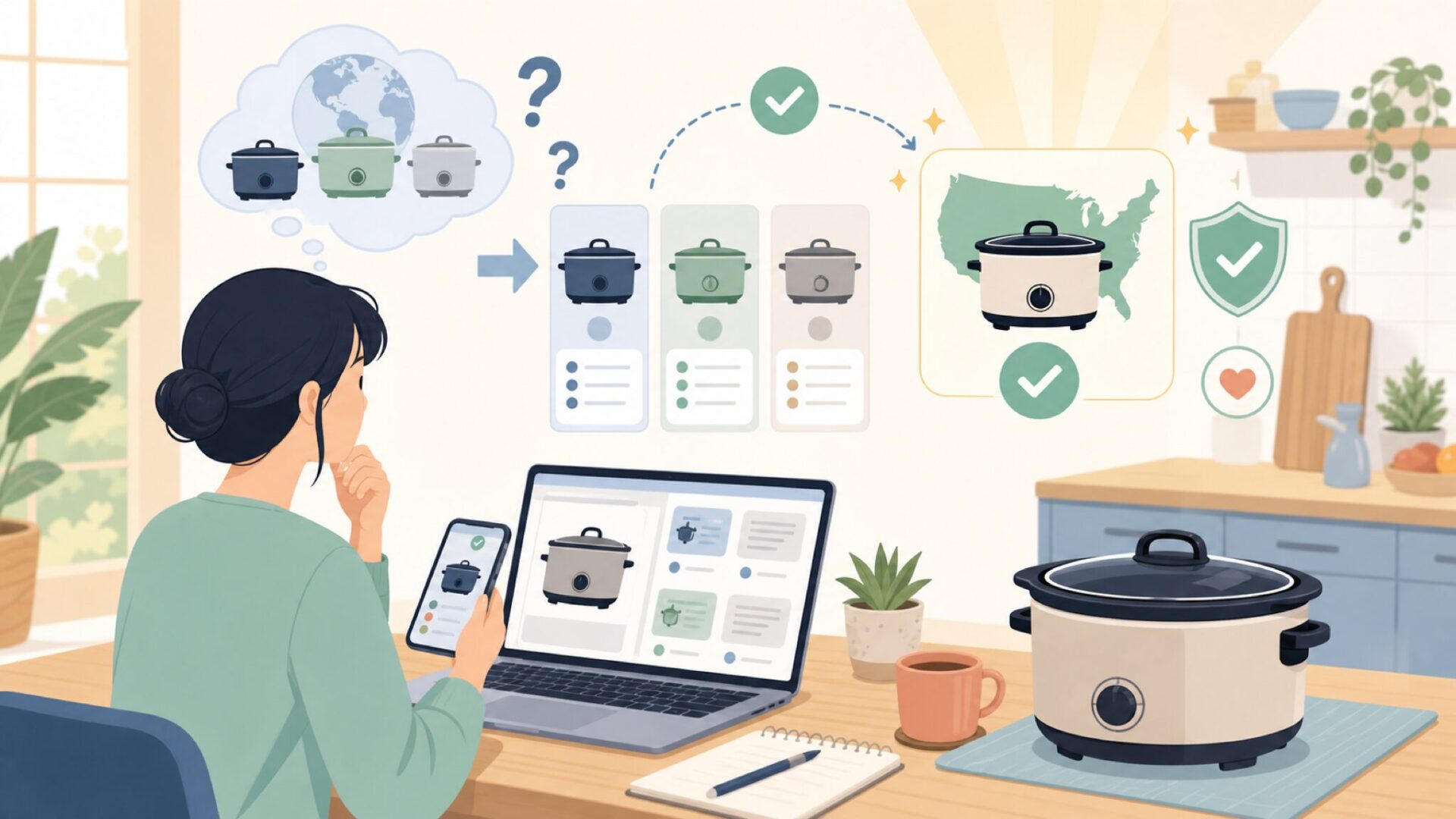 Crock-Potはどこの国のブランドか｜結論はアメリカ発祥を表すイラスト