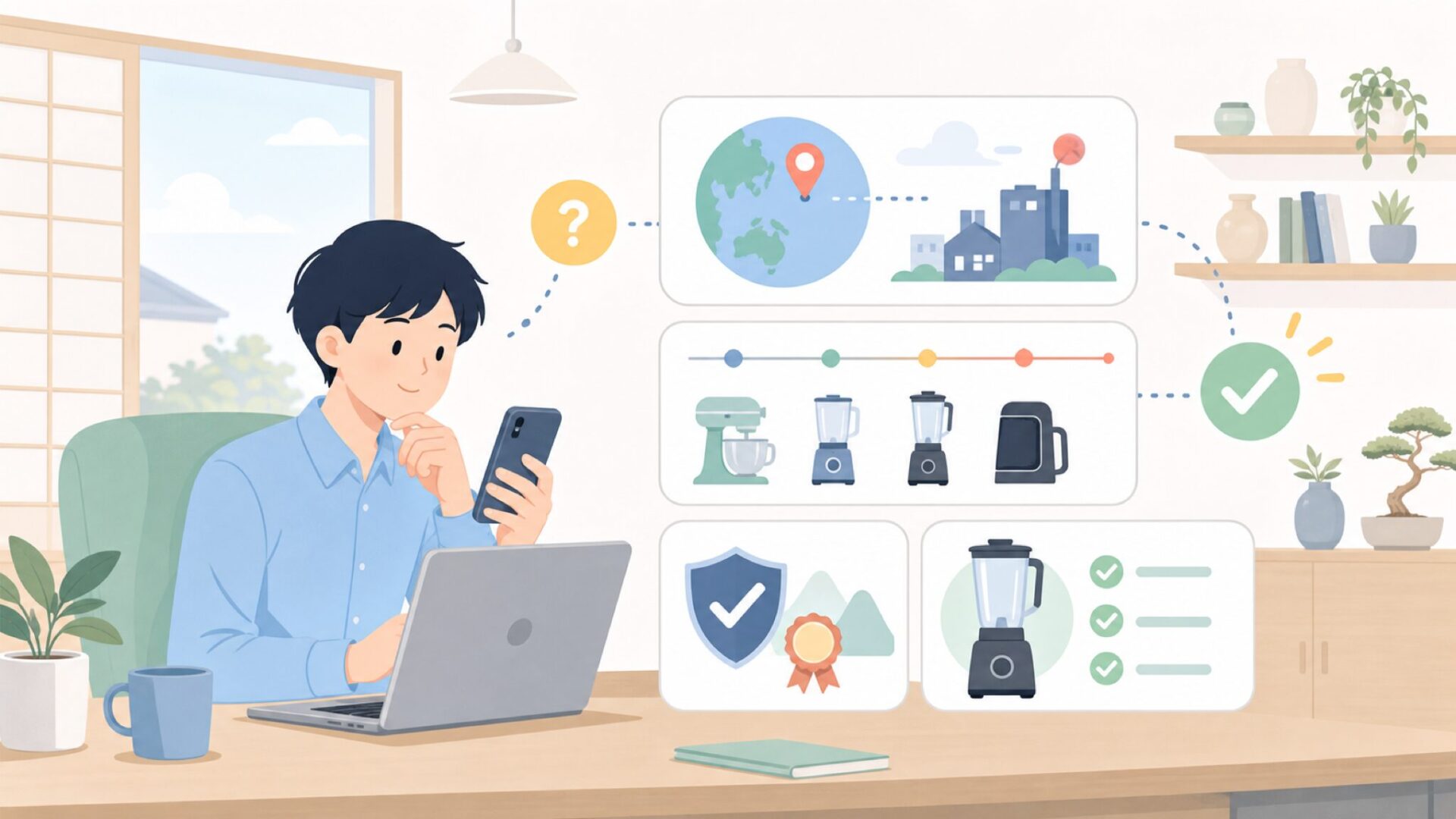 Osterはどこの国のメーカー?結論は「アメリカ生まれ」を表すイラスト