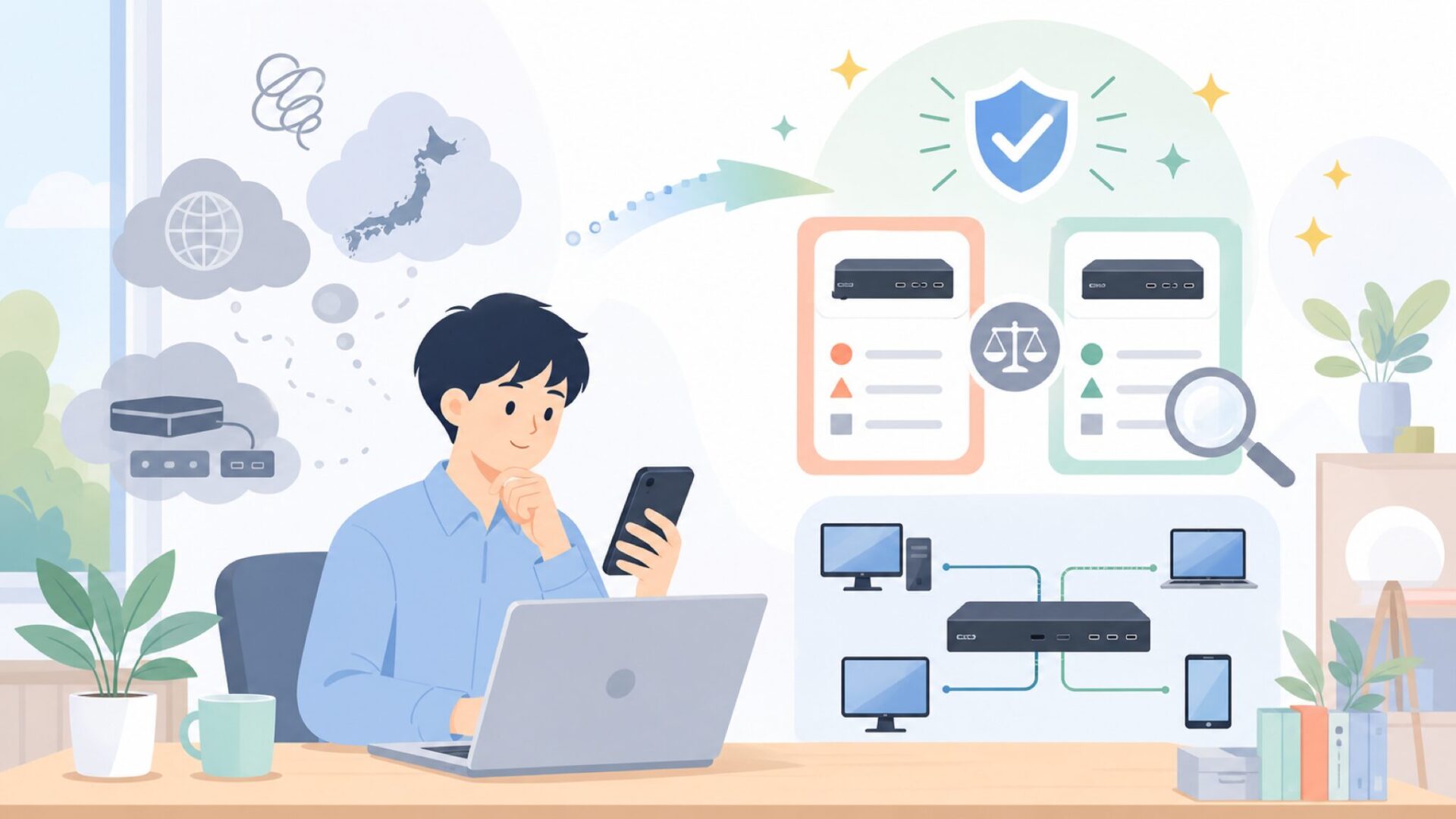 TESmart（テスマート）はどこの国のブランドか、まず正直に教えますを表すイラスト