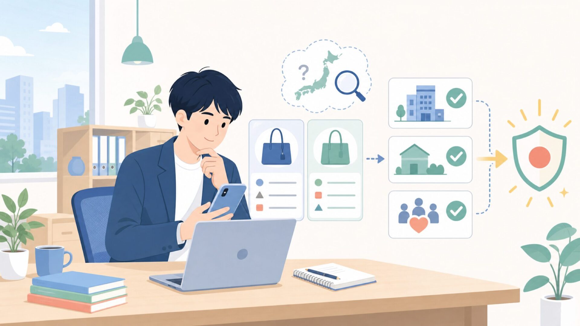 BSIDE LABELはどこの国？「純日本企業」と断言できる3つの根拠を表すイラスト