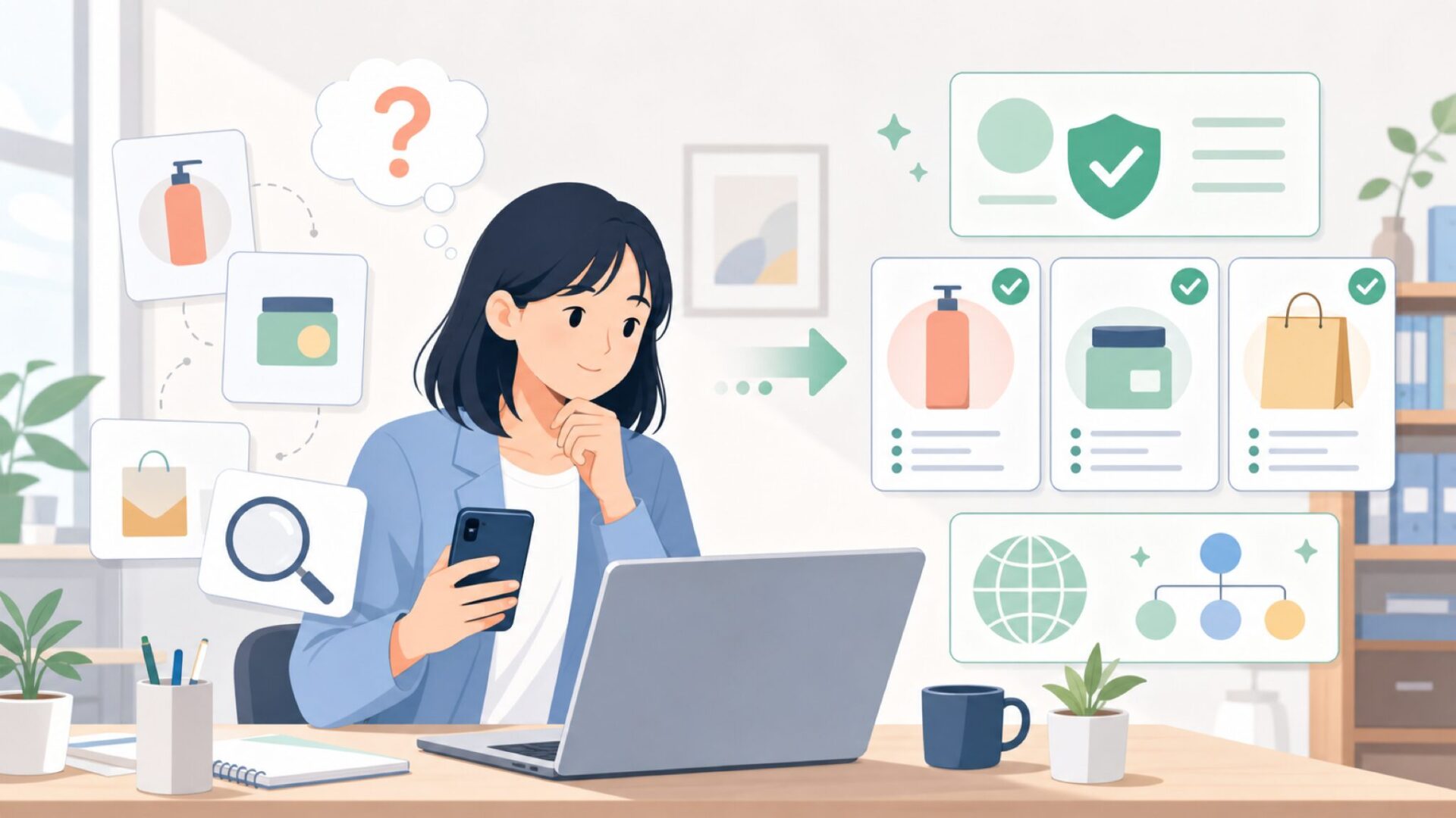 E-YEEGERはどこの国のメーカー？実態を調べてわかったことを表すイラスト