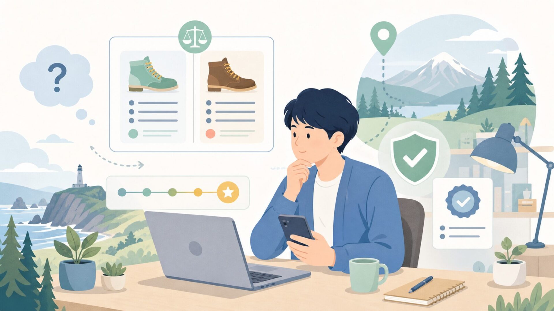 WESCOの出身国 — アメリカ・オレゴン州で100年続くブランドを表すイラスト