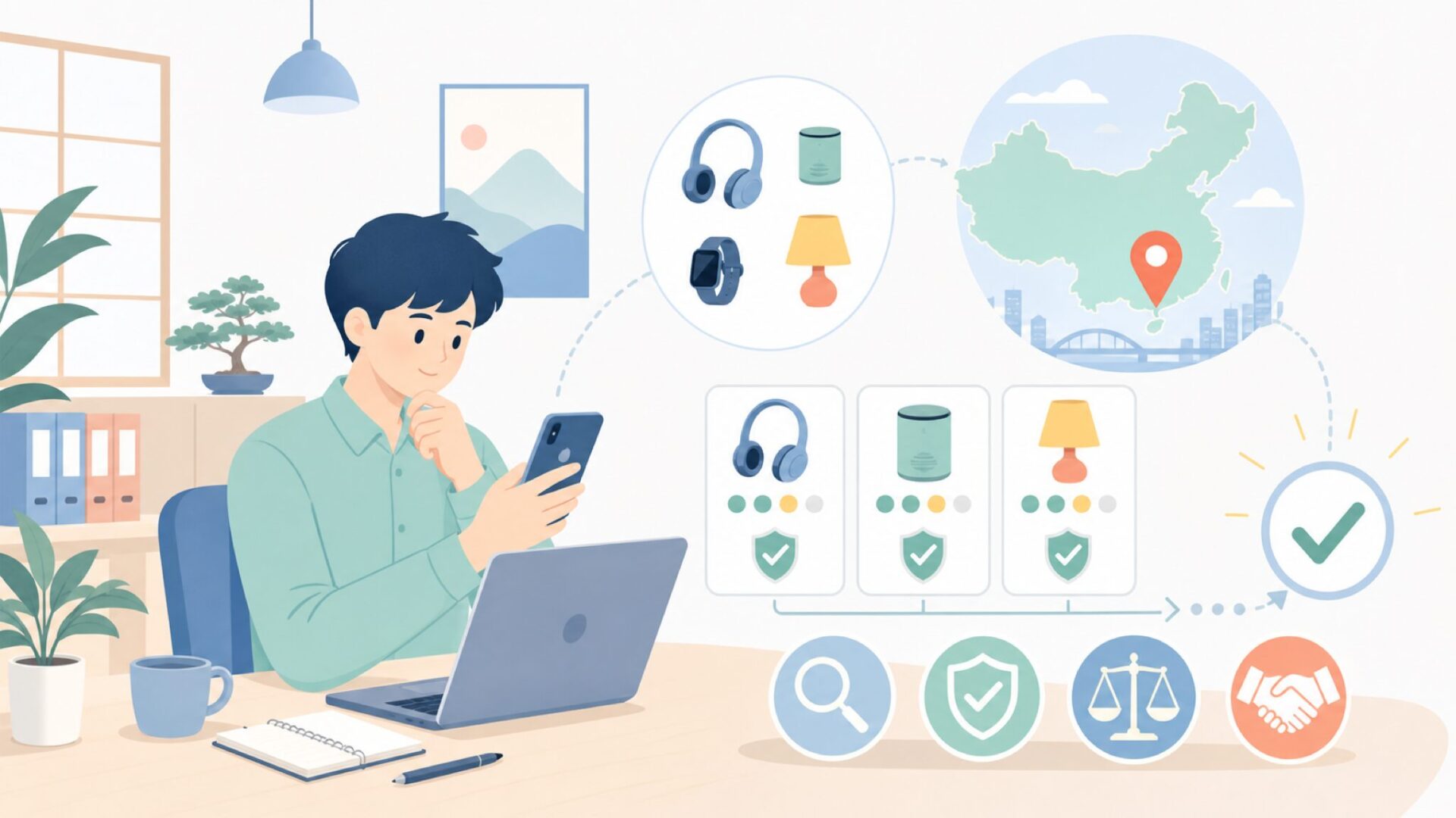 SVBONYはどこの国のメーカーか ── 答えは中国・深センを表すイラスト