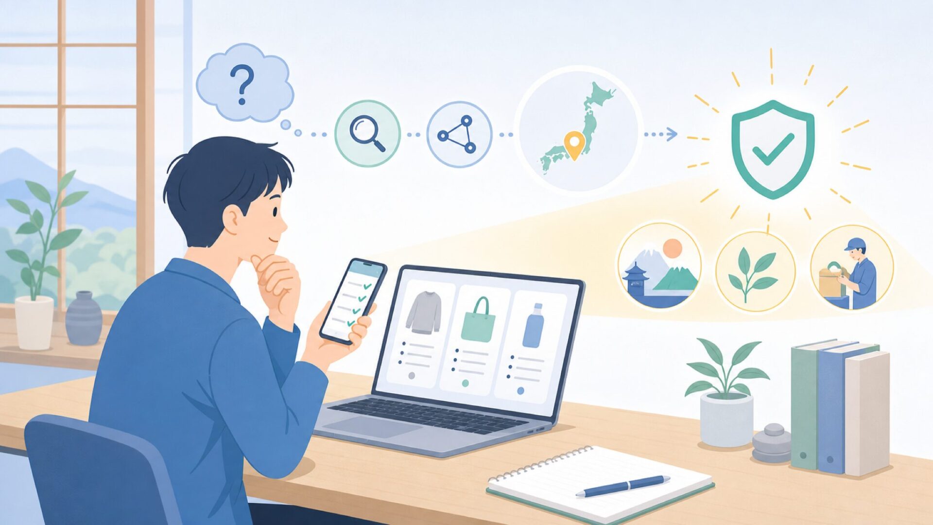 結論から言います――NormcoreはどこのブランドかとそのWhyを解説を表すイラスト