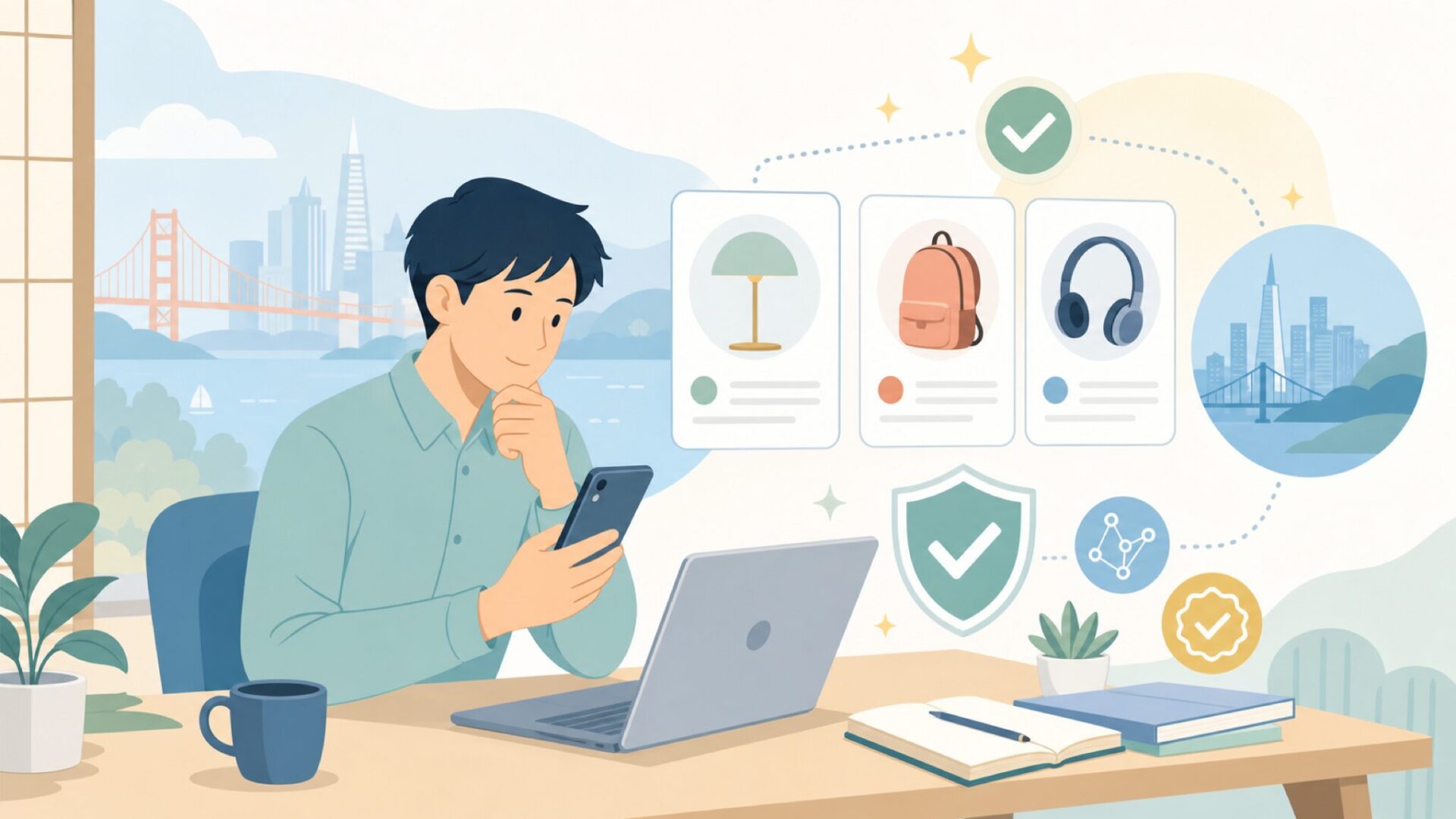 Peak Designはアメリカ・サンフランシスコ発のブランドを表すイラスト