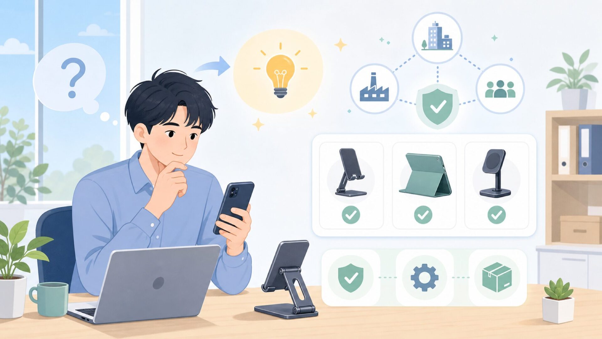 Lamicallはどこの国のブランド？中国・深センの専業メーカーという結論を表すイラスト