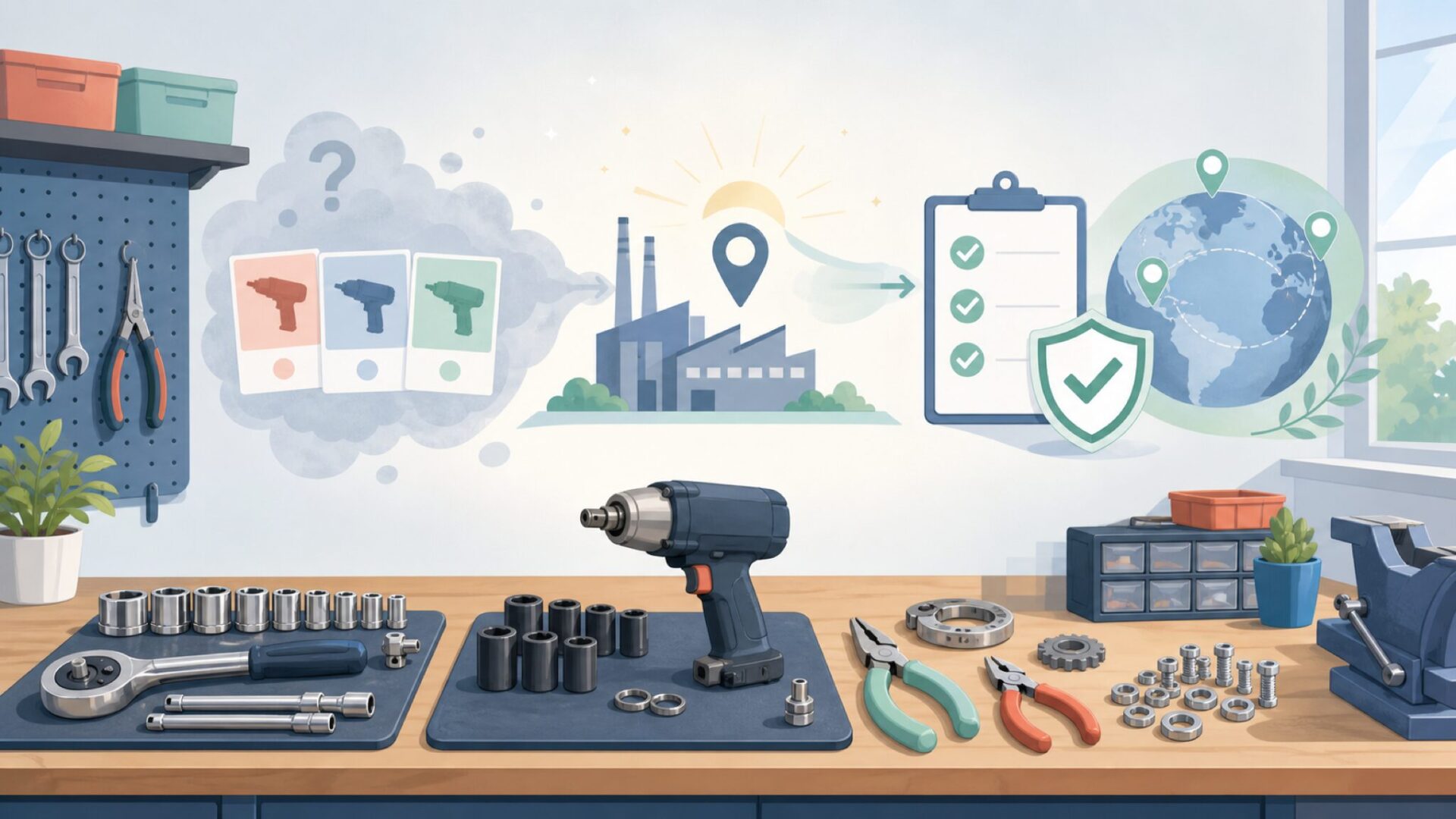 KSEIBIはどこの国のブランド？運営元は中国・丹陽の工具メーカーを表すイラスト