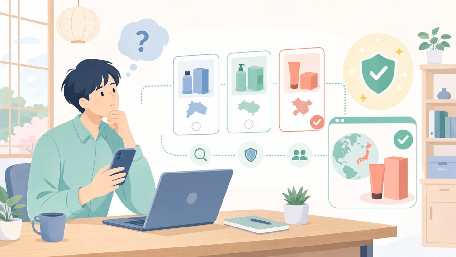 モノボックスはどこの国のブランドなのかを表すイラスト