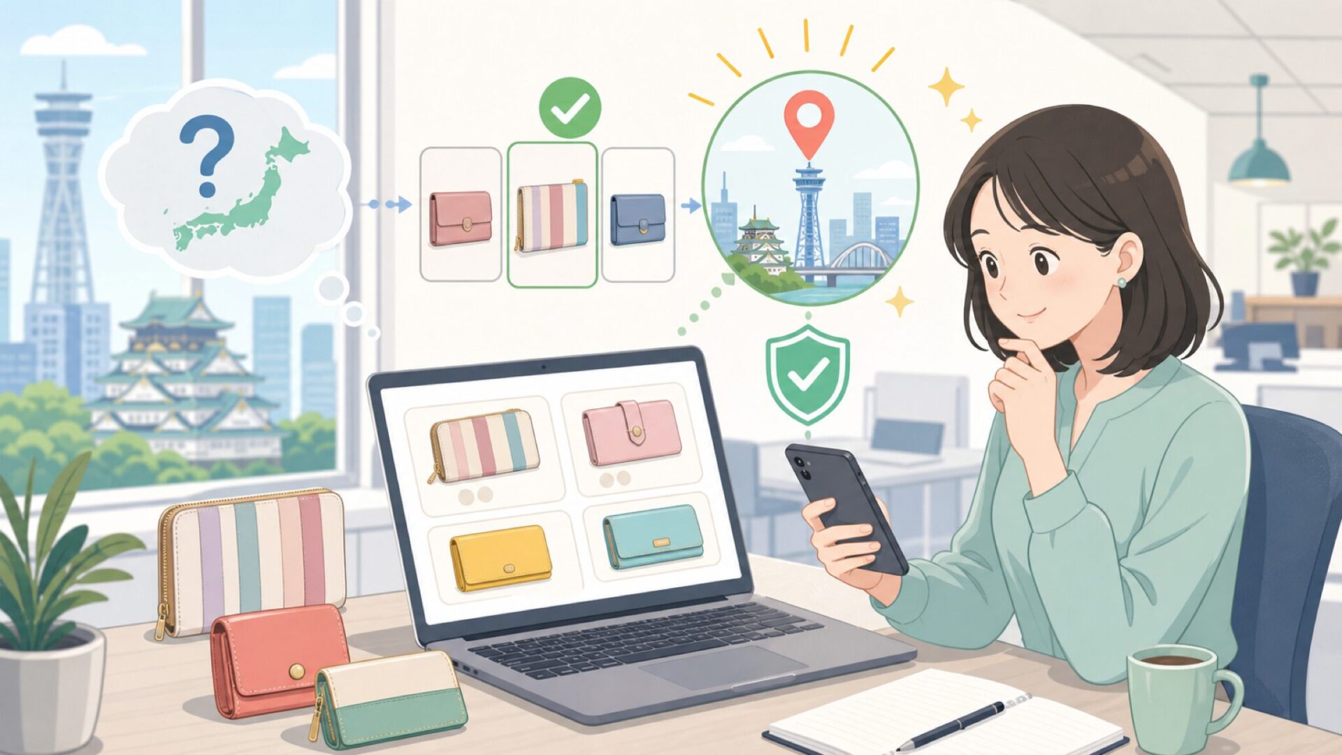 クレリア（Clelia）はどこの国のブランド？答えは「大阪発の日本ブランド」を表すイラスト