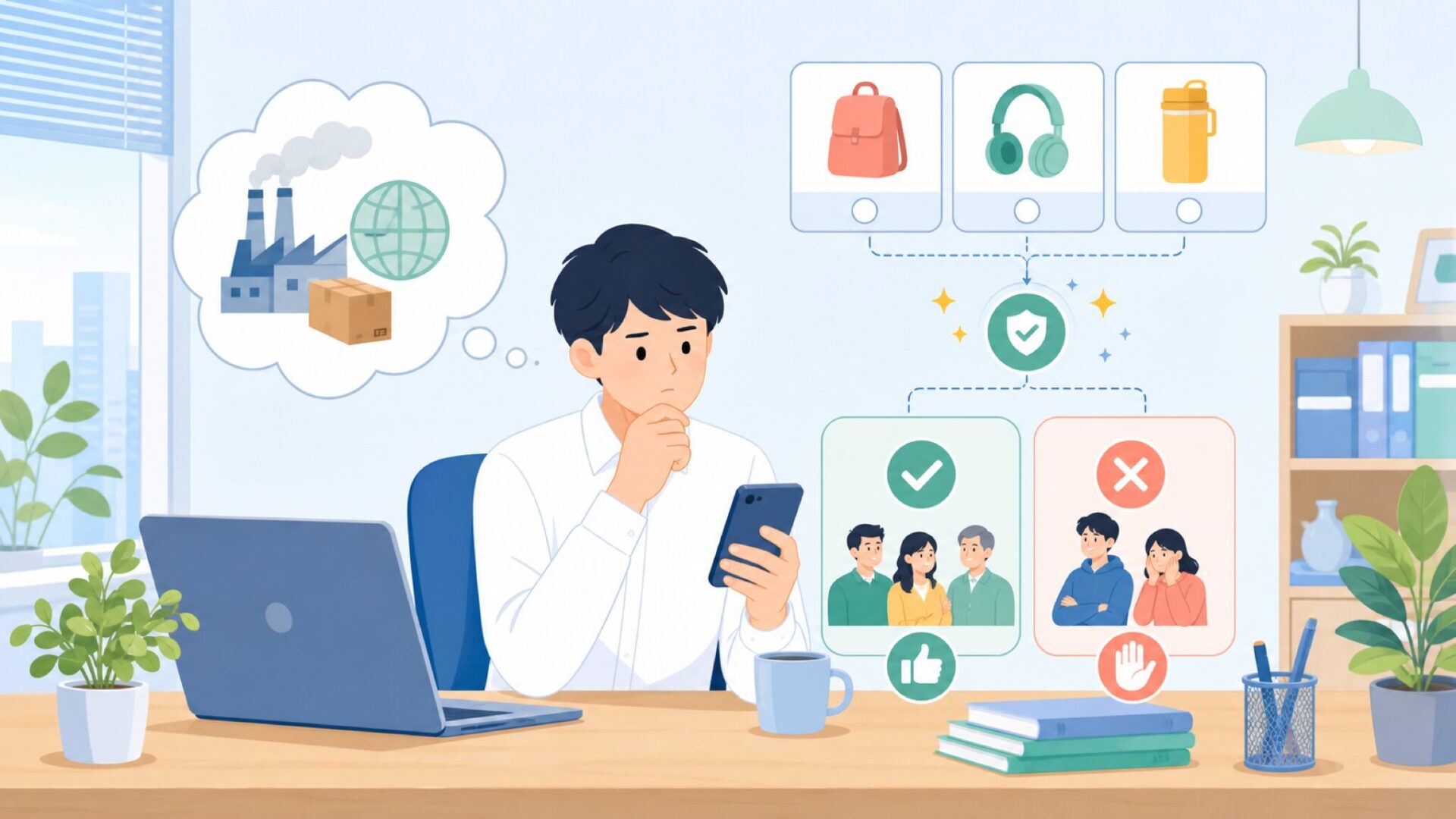 【結論】Zaidaはどこの国のブランド?中国発・買っていい人と避けるべき人を表すイラスト