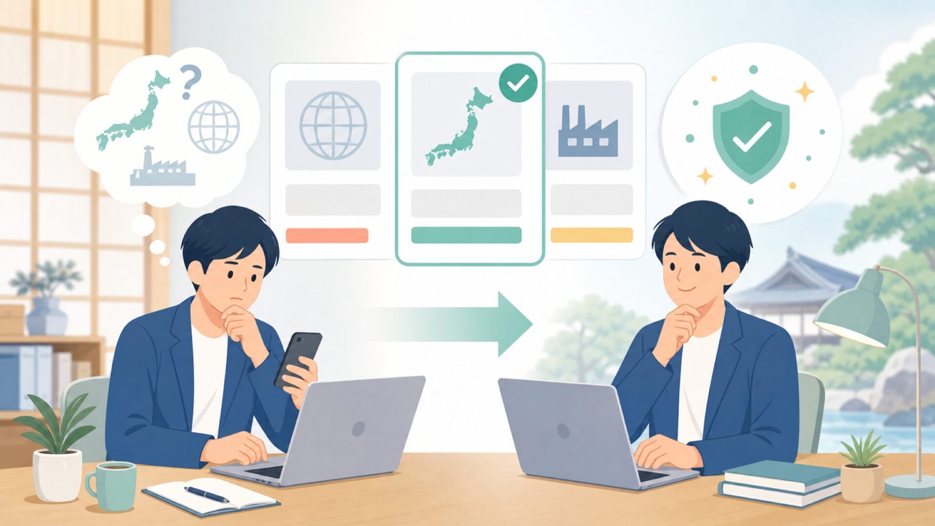 Yopetはどこの国のブランドか、まず正直に答えますを表すイラスト