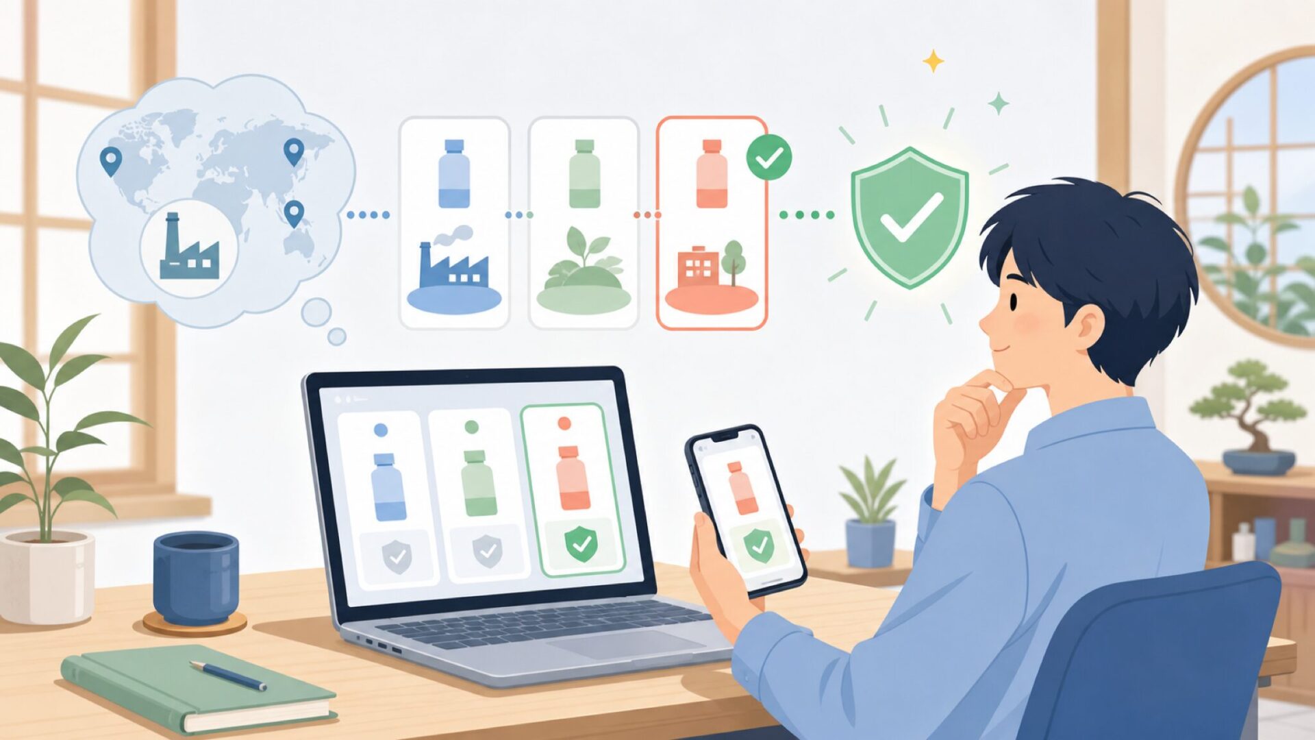 WellToBeの製造国——どこの国で作られているのかを表すイラスト