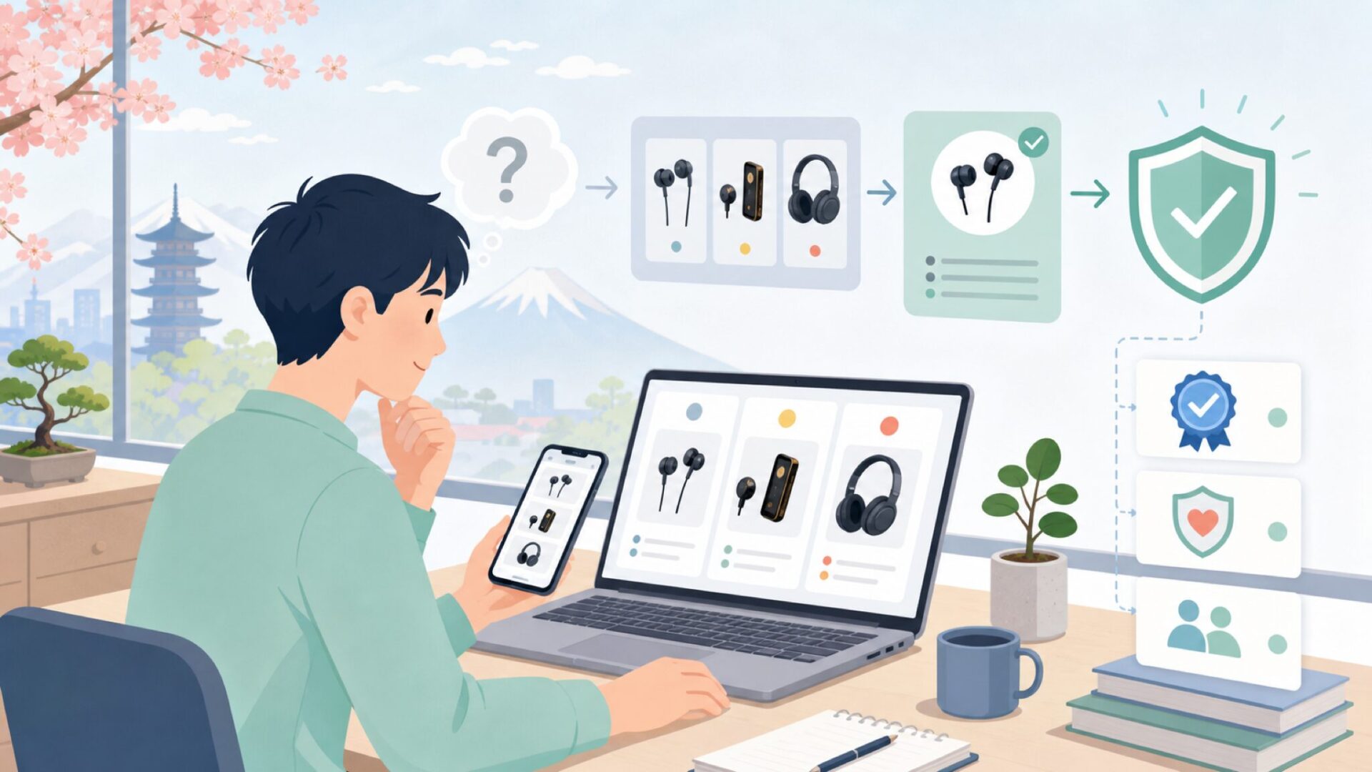 EarMenはどこの国のブランドか、結論から確認するを表すイラスト