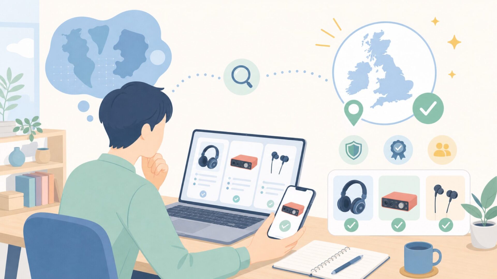 Focusriteはどこの国のメーカー?答えは英国(イギリス)を表すイラスト