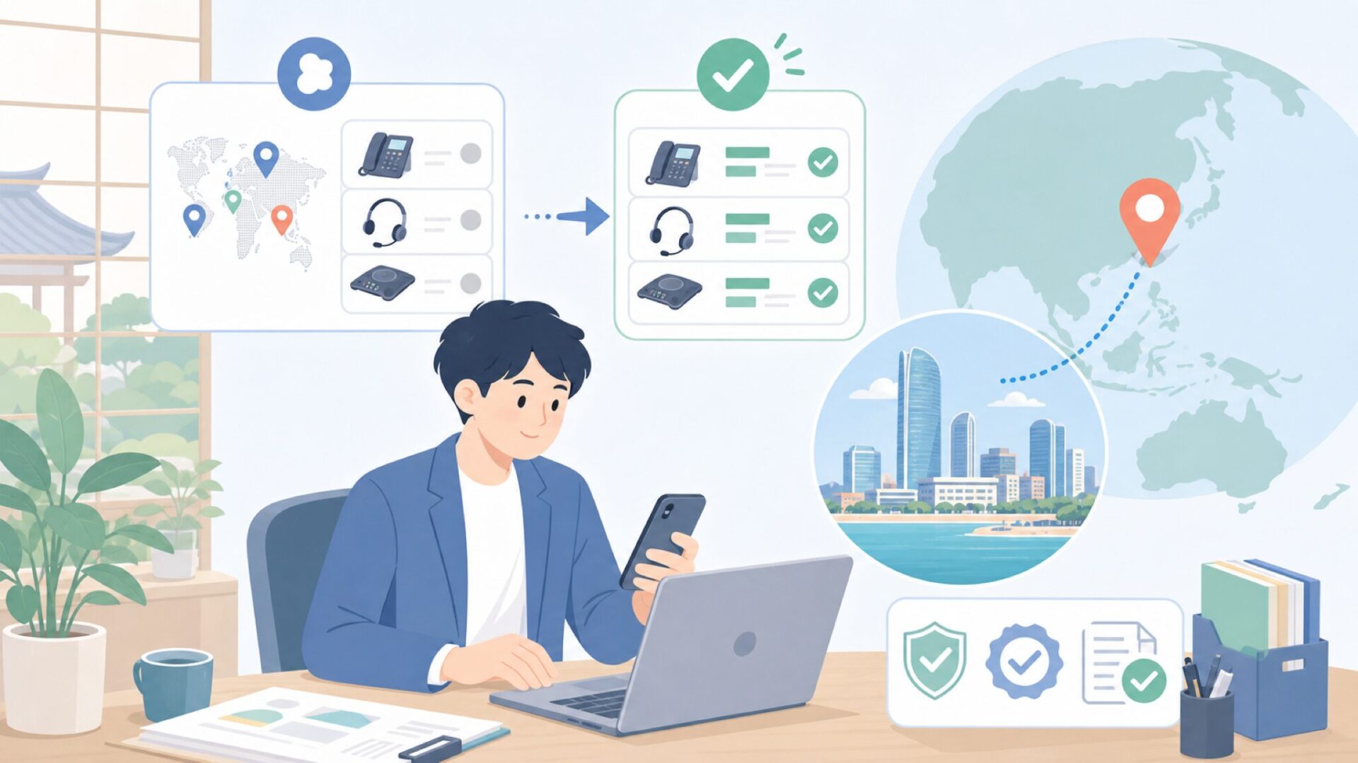 Yealink(ヤーリンク)はどこの国の会社か|結論は中国・厦門のメーカーを表すイラスト