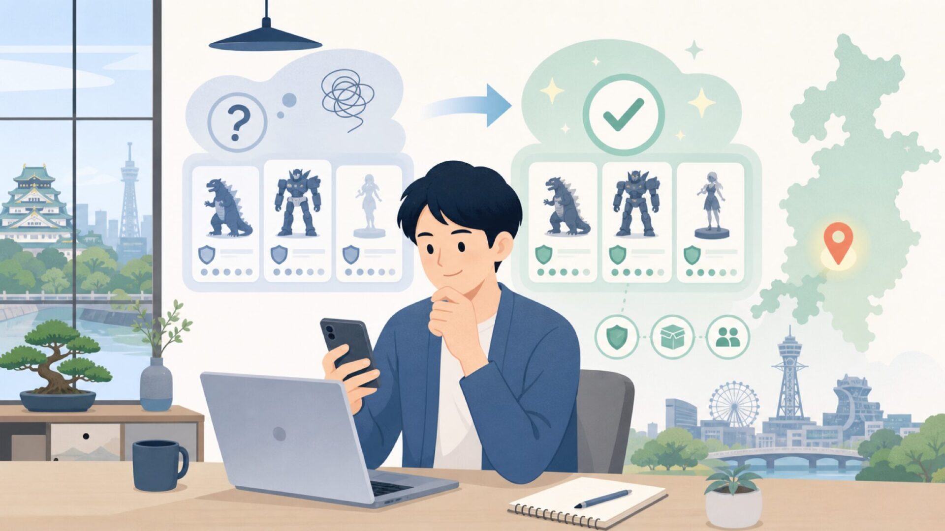 Kaiyodo（海洋堂）はどこの国の会社かを最初に即答を表すイラスト