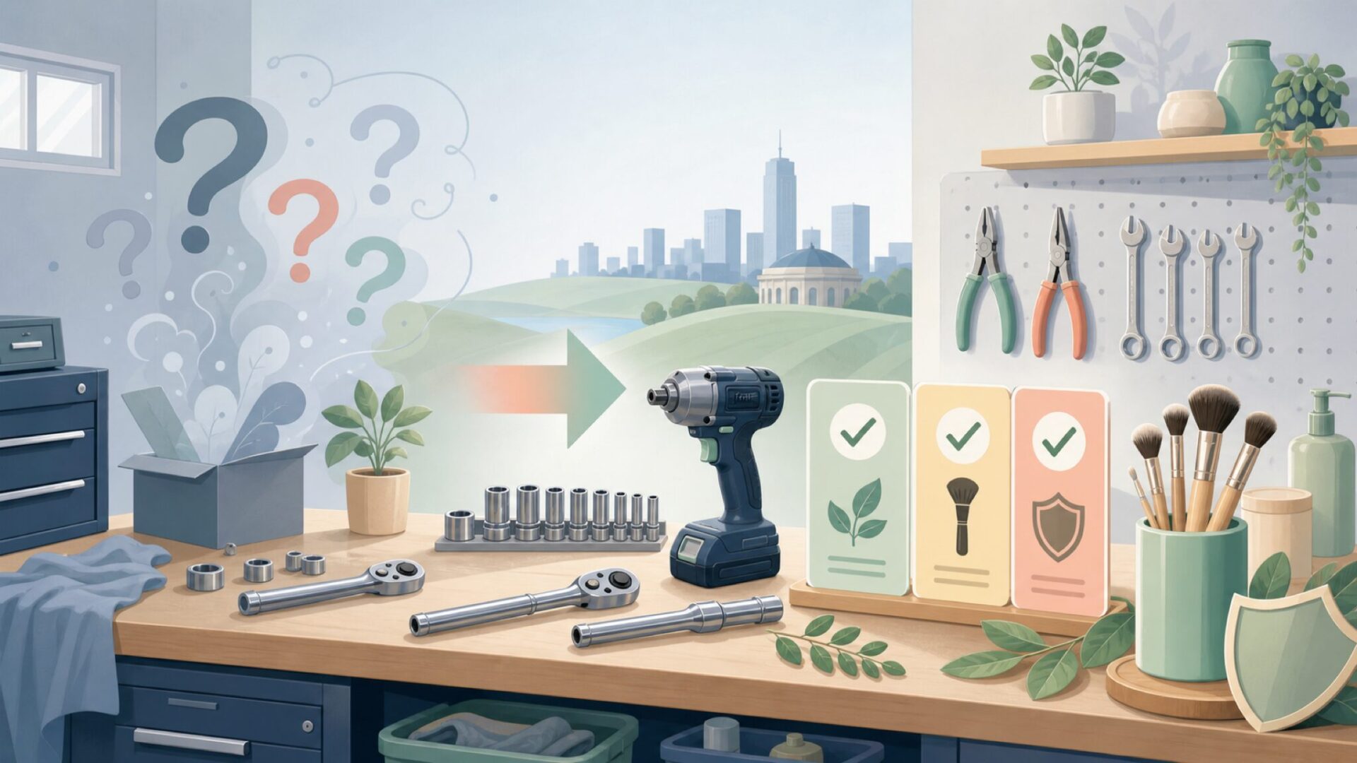 EcoToolsはアメリカ生まれのクリーンビューティーブランドを表すイラスト