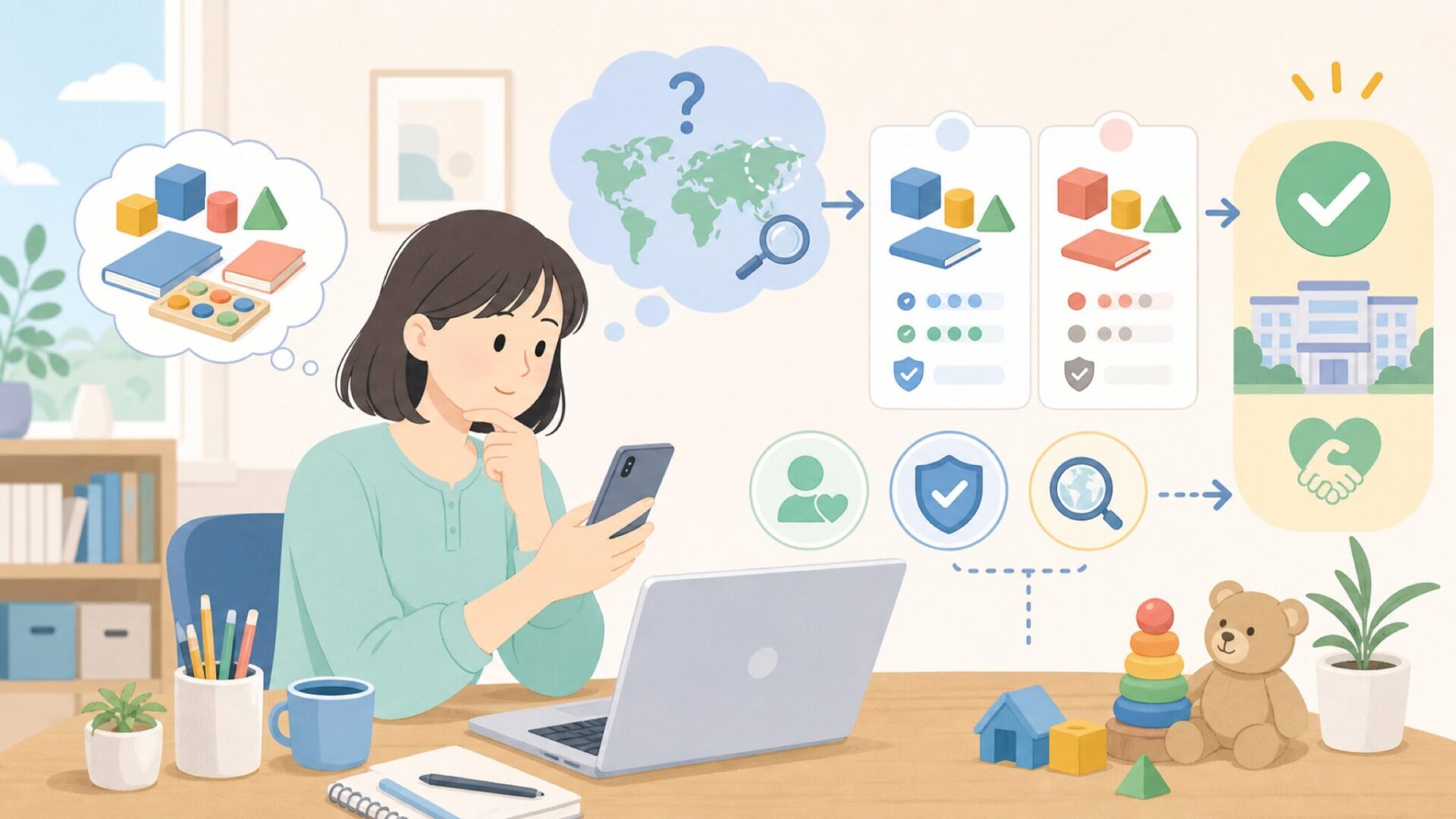 Learning Resourcesはどこの国のブランドかを表すイラスト
