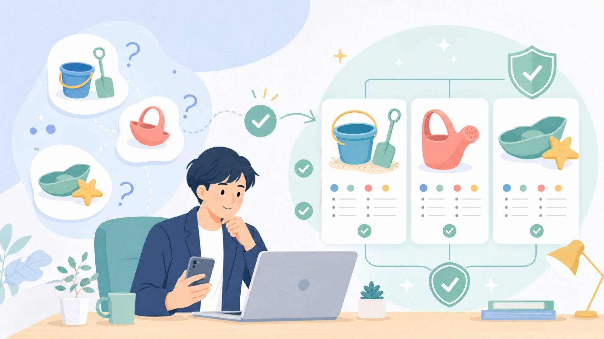 Quutはベルギー生まれのデザイン玩具ブランドを表すイラスト