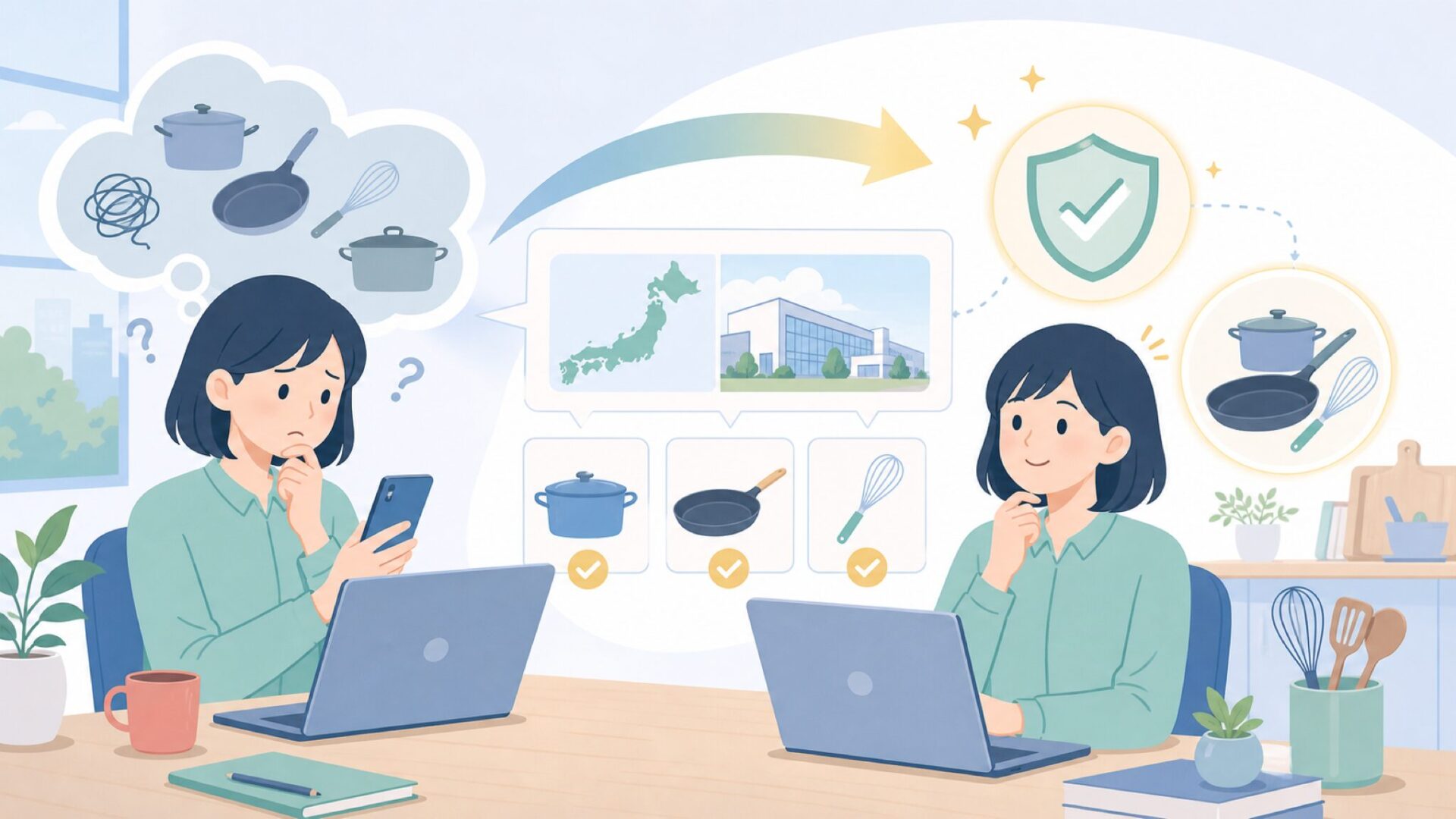 Lurchキッチンはドイツ発のブランド――背景を知ると不安が消えるを表すイラスト