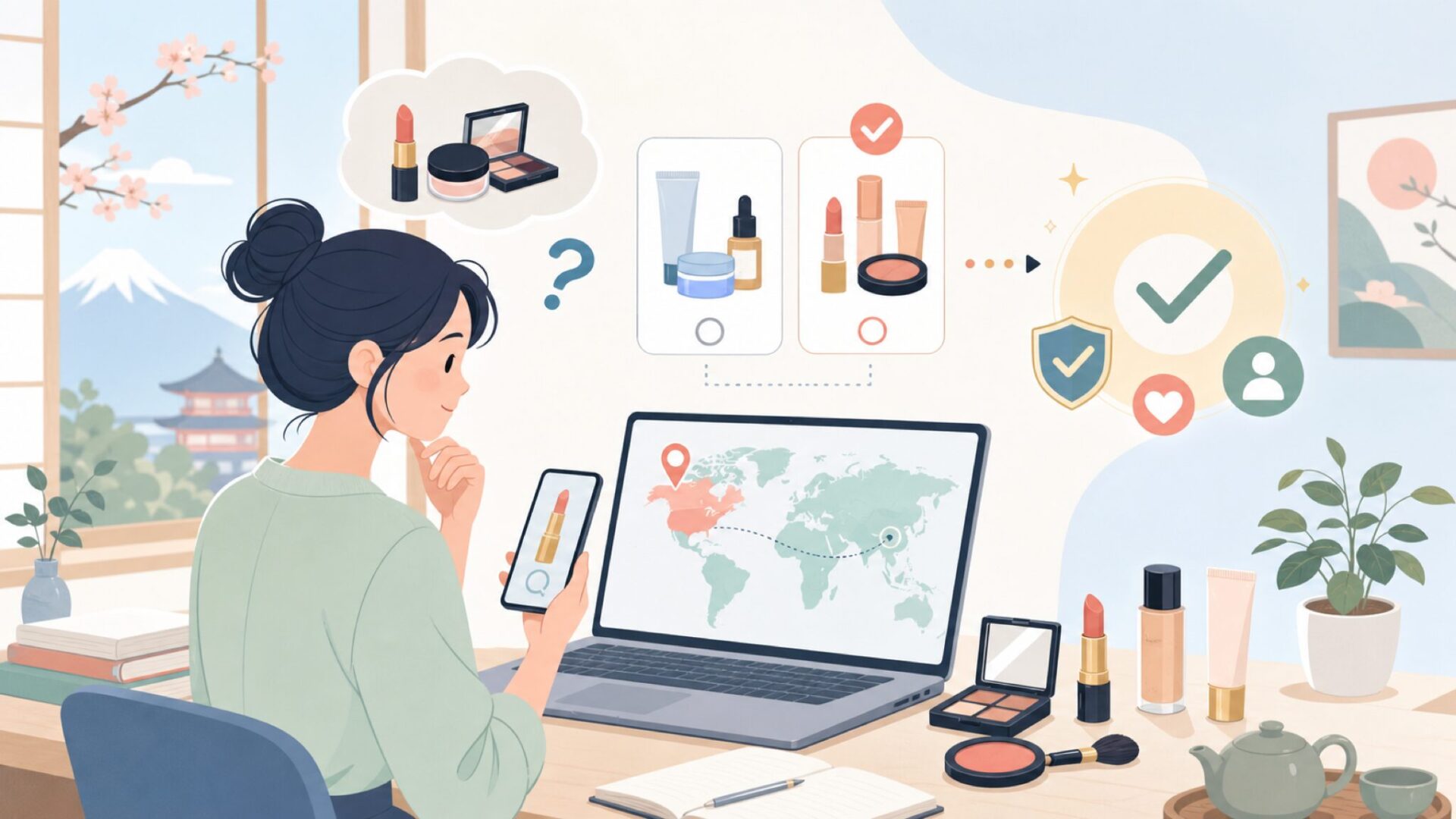 MilaniはアメリカのコスメブランドMilani Cosmeticsのことを表すイラスト