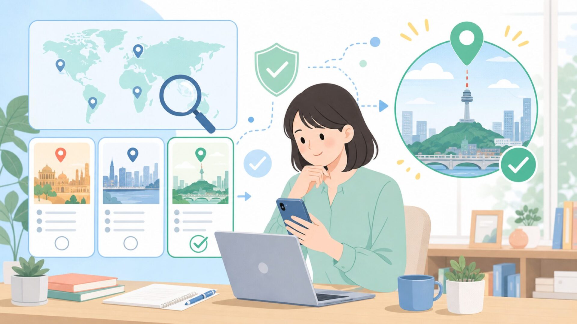 Teguは韓国の大邱——「どこの国?」を30秒で解決を表すイラスト
