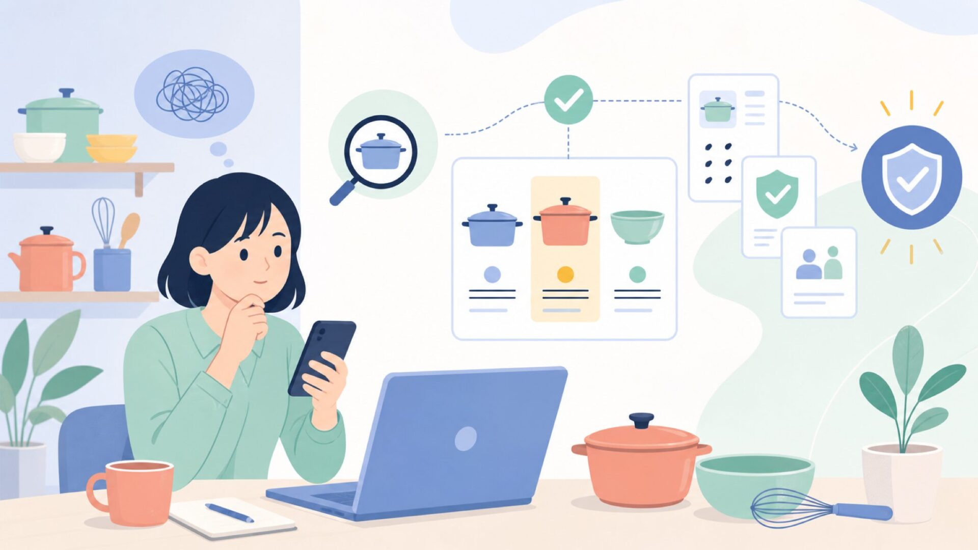 RSVP Internationalはアメリカ・シカゴ発のキッチン用品ブランドを表すイラスト