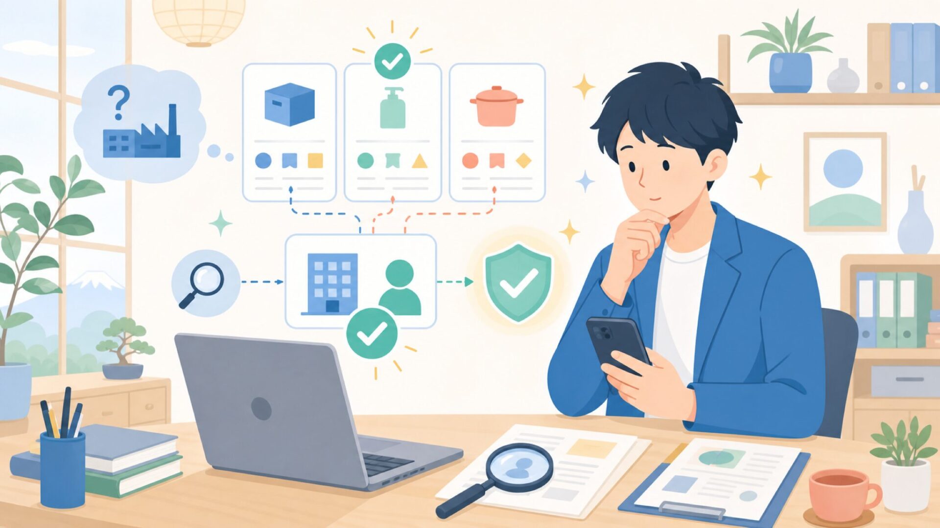 Ohuhuはどこの国のブランド？本社と製造元をはっきりさせるを表すイラスト