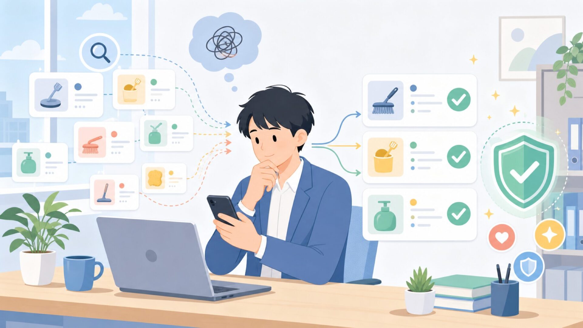 「Vigar」検索で複数の結果が出てくる理由を表すイラスト