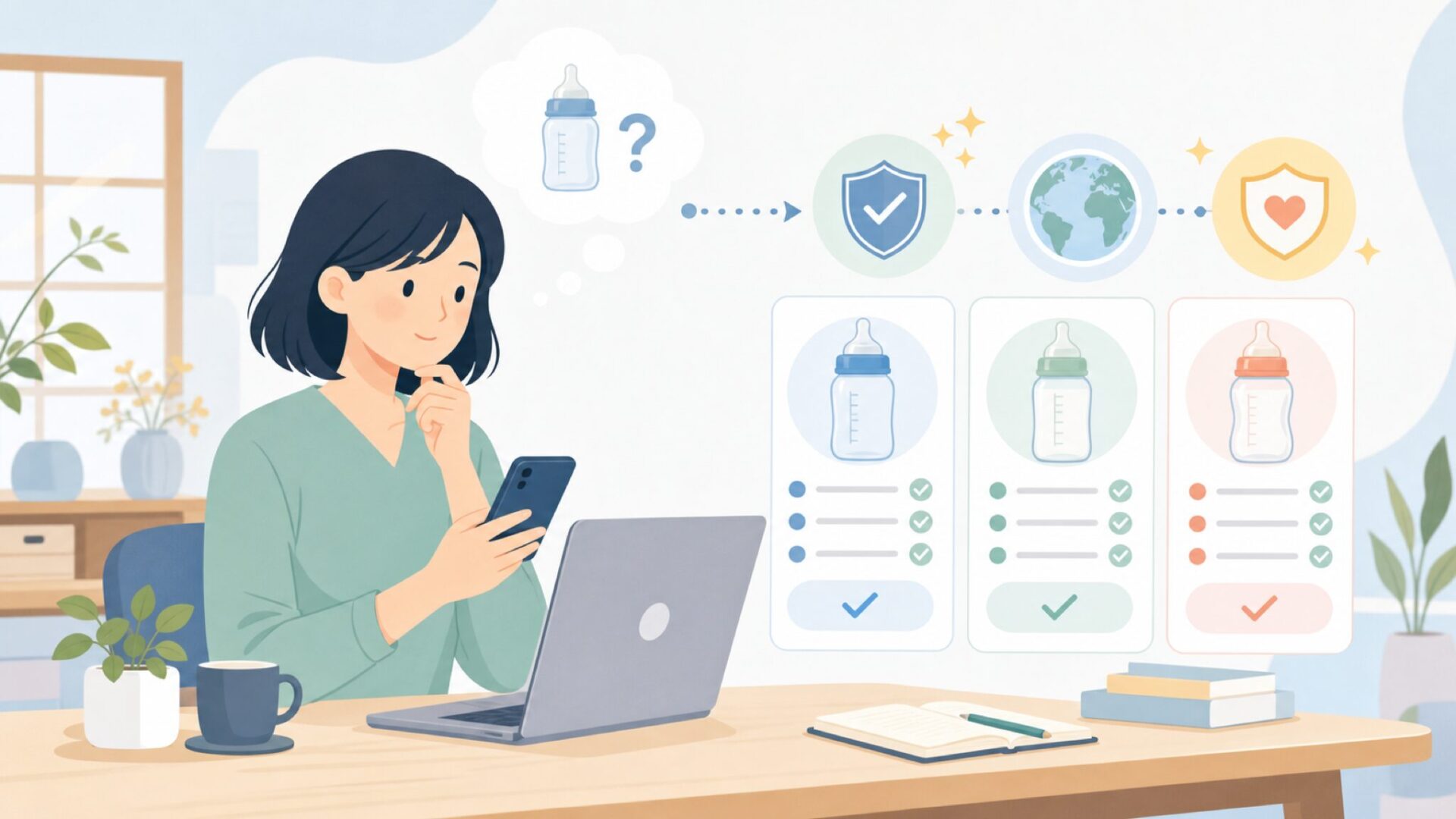 Comotomoはどこの国のブランド?背景を知れば不安が消えるを表すイラスト